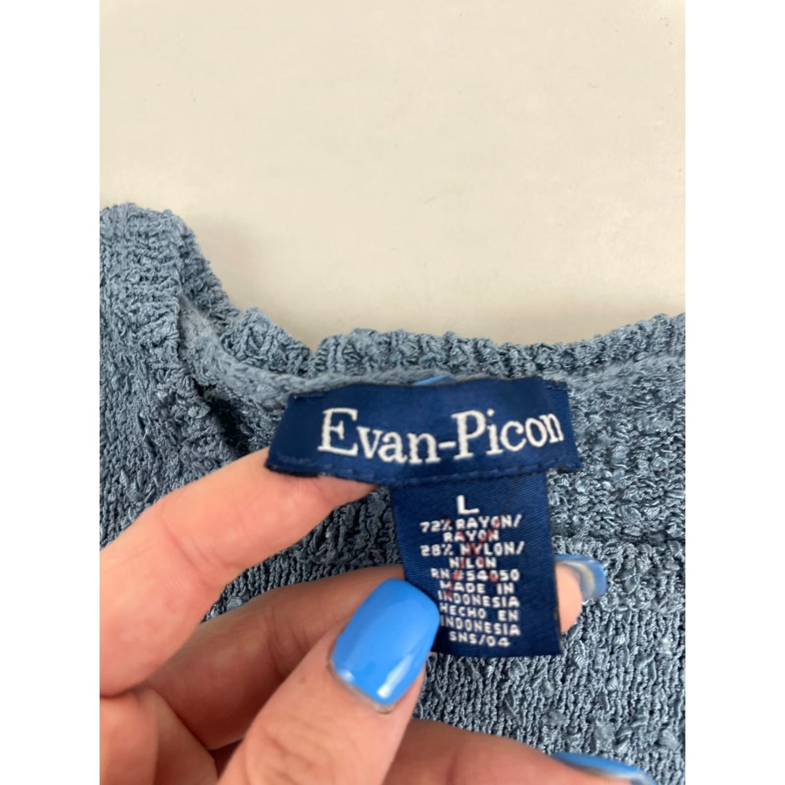 Evan Picone Evan Picone Tank Women's Size Large Blue Sleeveless Vintage Ribbed Edges Shirt / Top Size L / US 10 / IT 46 - 6 Thumbnail