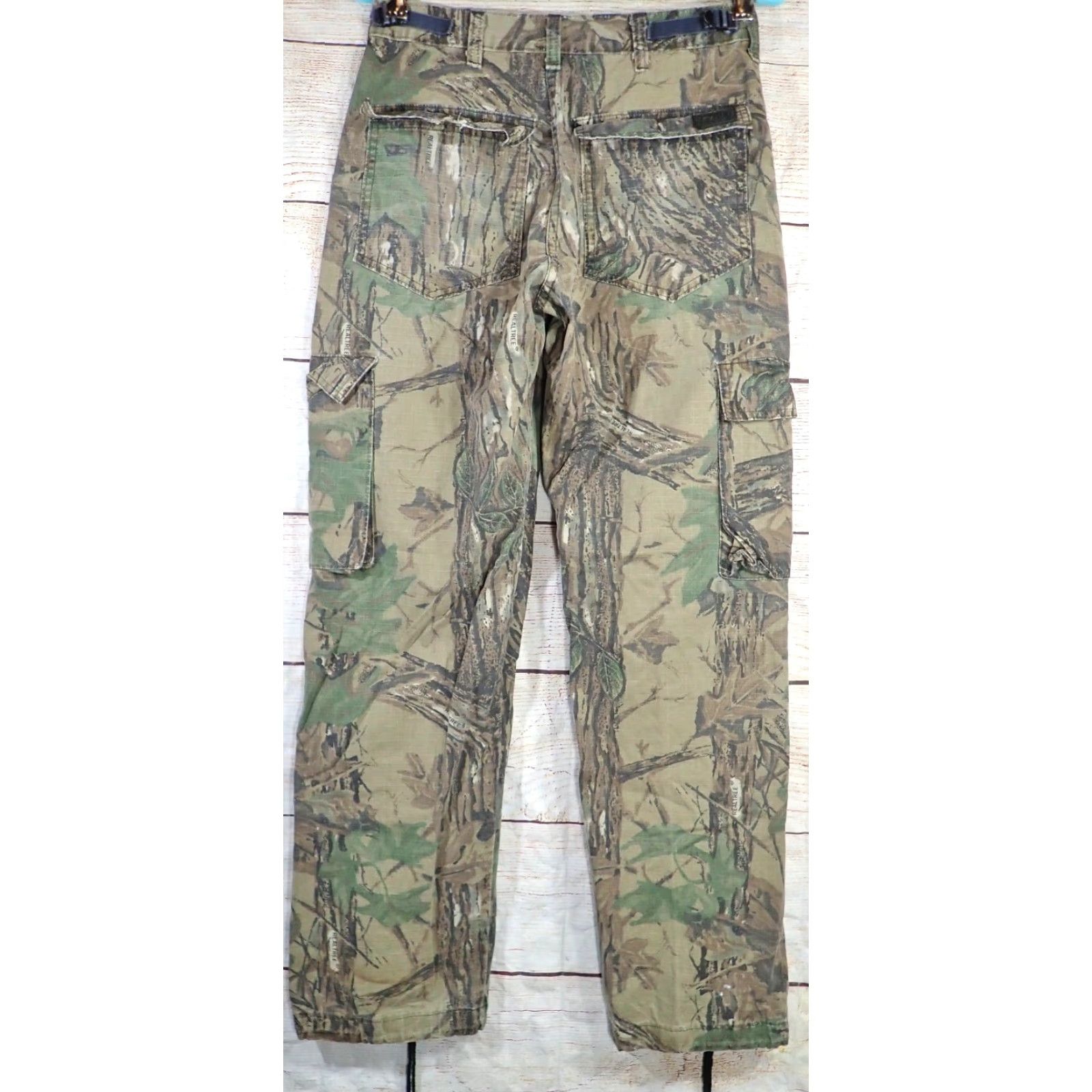 Vintage VINTAGE Realtree Camo Cargo Pants Men 29x29 (Small) Ripstop 80s 90s Made in USA Camo Cargo Pants (PRG) Size US 29 - 3 Thumbnail