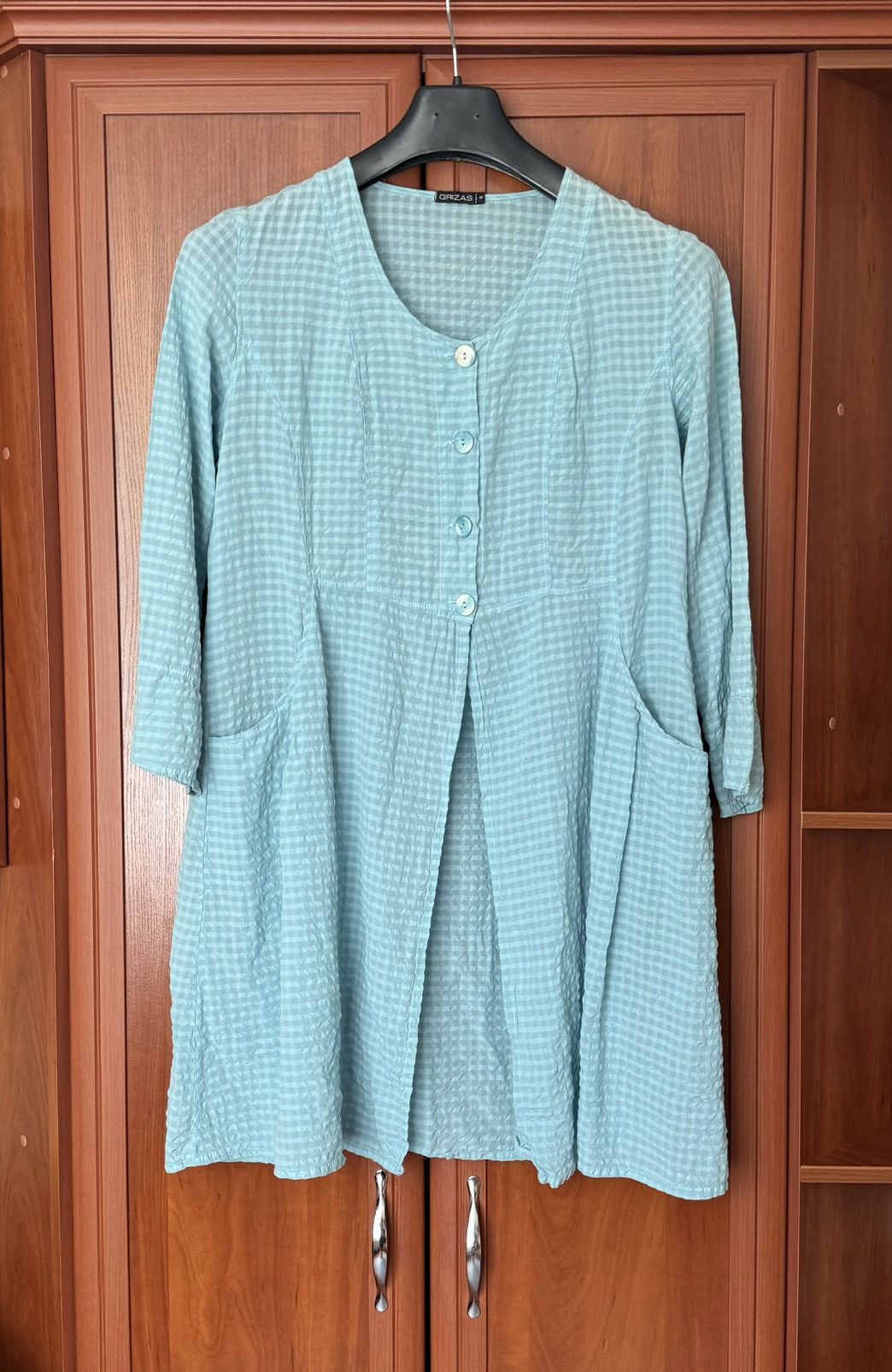 Vintage Grizas S silk long dress 👗 button up long sleeve relaxed Size S / US 4 / IT 40 - 18 Thumbnail