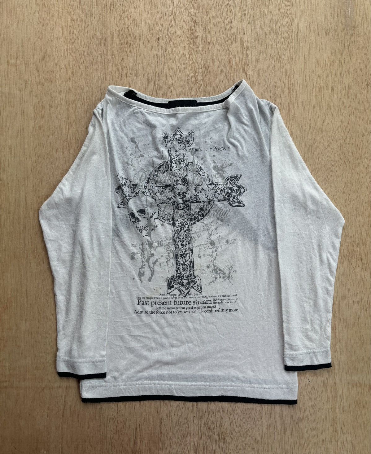 00s archive japanese label t-shirt cross（NEWS | フラワー  