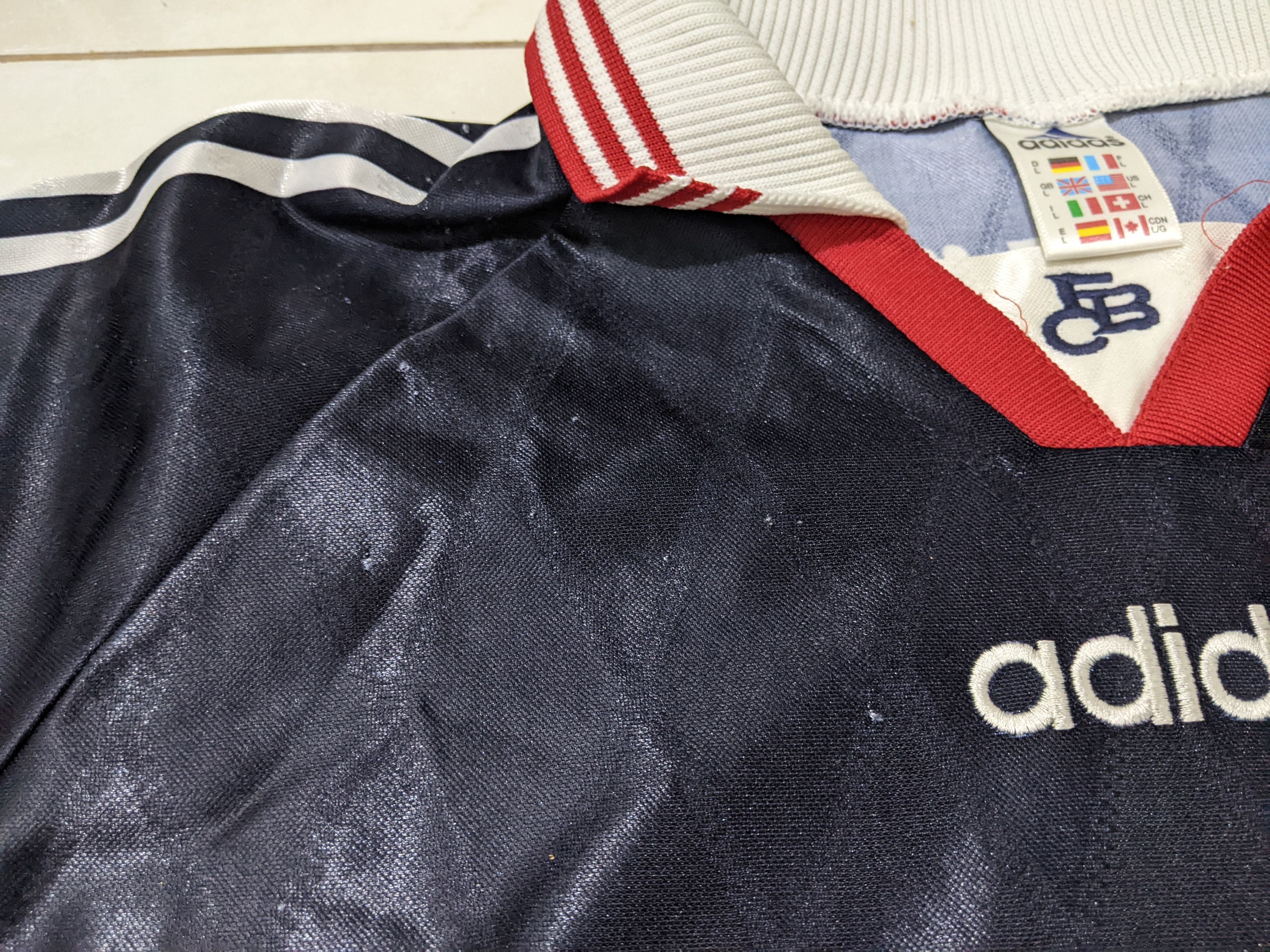 Adidas Bayer Munchen 1997 away janker Jersey football shirt Size US L / EU 52-54 / 3 - 8 Thumbnail