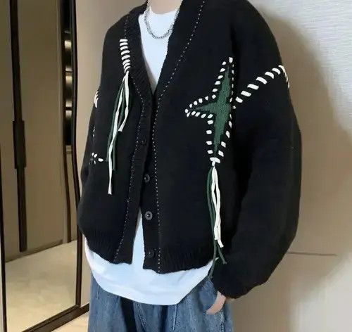 Japanese Brand V-Neck Oversize Knitted Cardigan Size US XXL / EU 58 / 5 - 4 Thumbnail