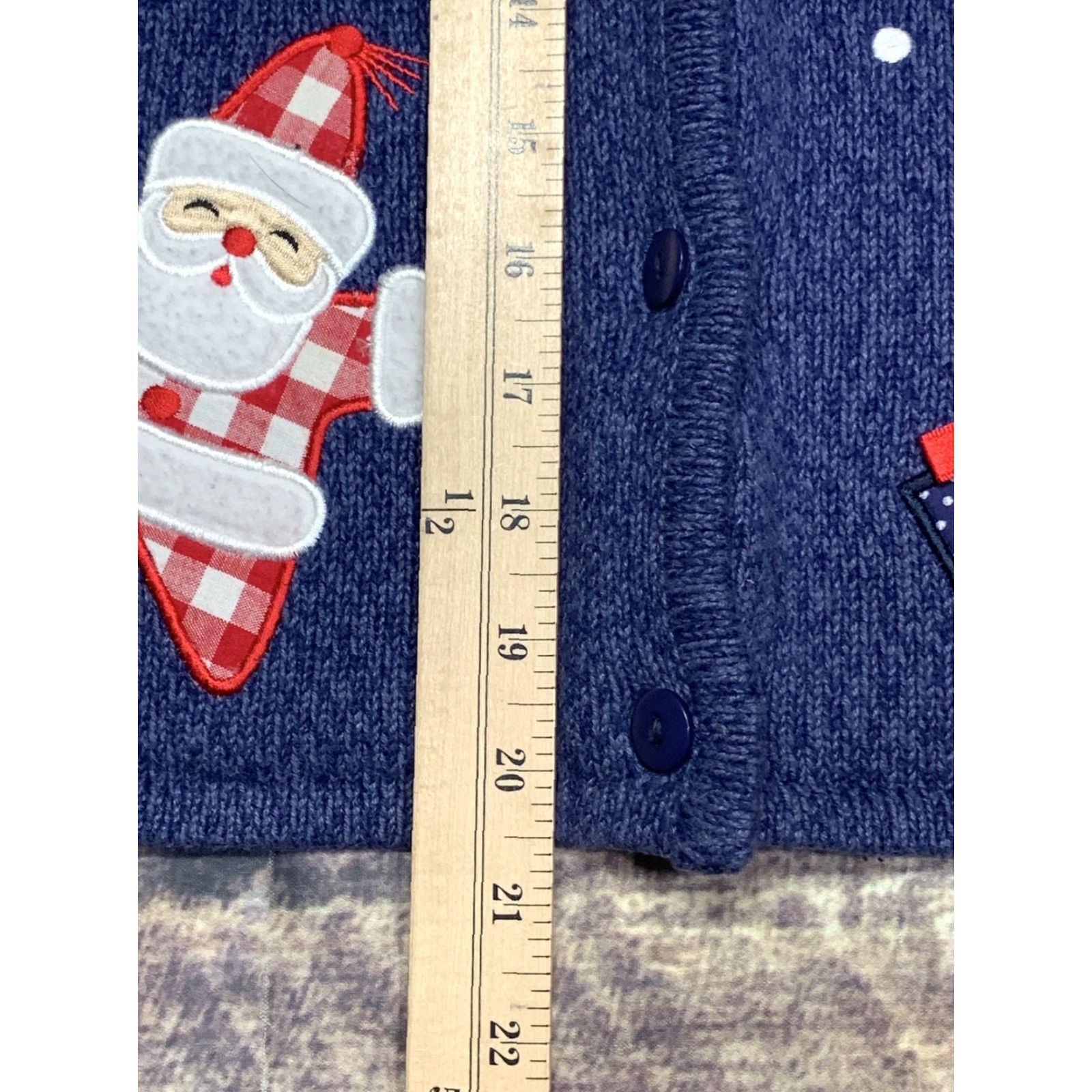 Vintage Dressbarn Ugly Christmas Sweater Cardigan Womens Large Blue Santa Claus Presents Holiday Knit Dress/Plus Size Mens? Size L / US 10 / IT 46 - 5 Thumbnail