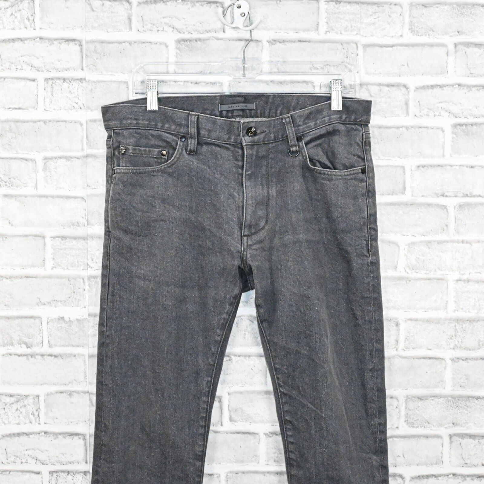 John Varvatos John Varvatos Collection Grey washed denim Jeans skull stud Size US 31 - 5 Thumbnail