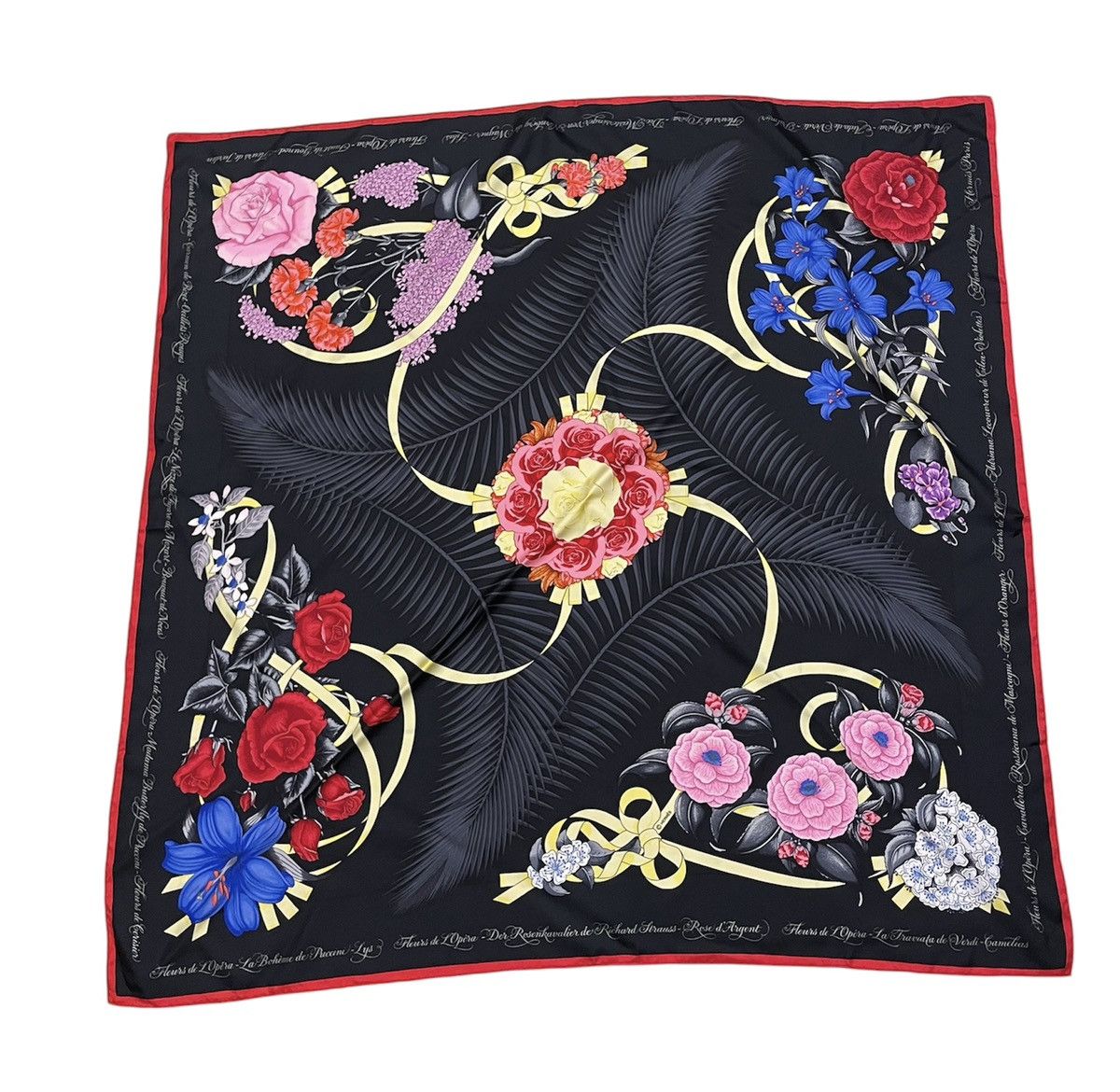 Hermes Vtg Hermes Carre 90 Fleurs de L'opera Silk Scarf Size ONE SIZE - 2 Thumbnail