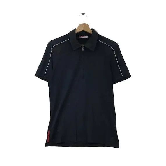 Prada Vtg PRADA LINEA ROSSA Design Polo Tee Shirt Zipper Milano Size US S / EU 44-46 / 1 - 1 Thumbnail