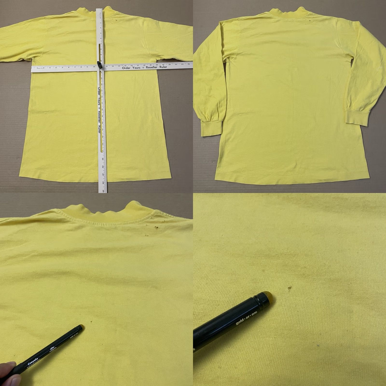 Vintage VINTAGE Office Depot News Channel Adult Large Yellow Long Sleeve USA 90s Mens Shirt Size US L / EU 52-54 / 3 - 9 Thumbnail