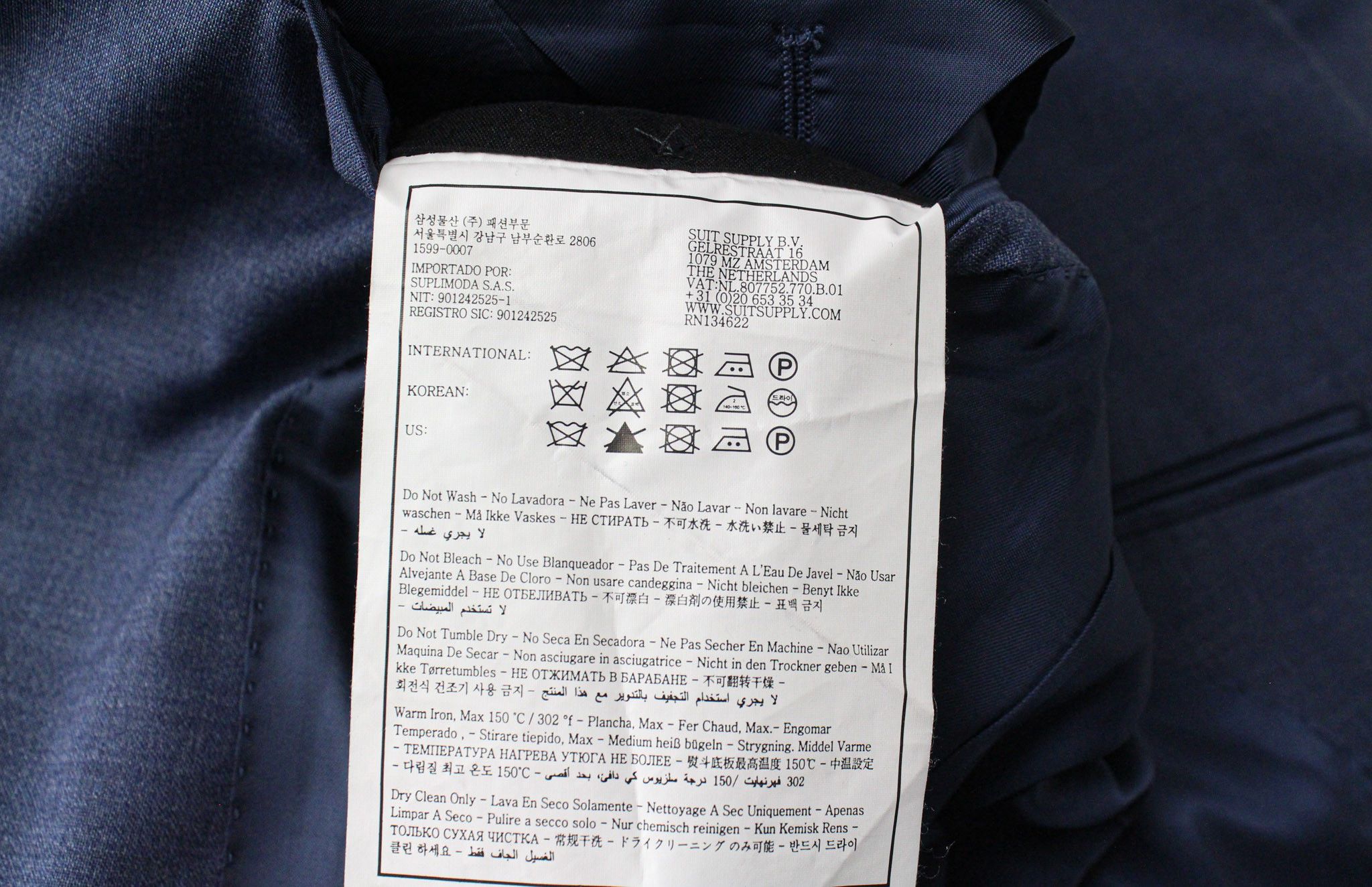 Suitsupply NAPOLI UK32R Blue 2-Piece Traceable Wool S110s 72243 Size 34S - 9 Thumbnail