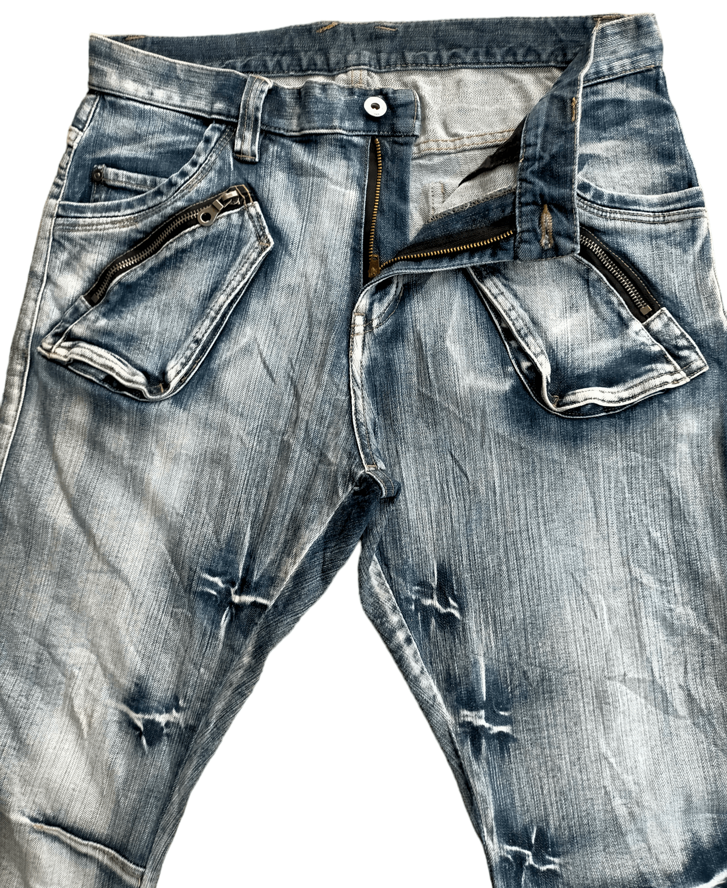 PPFM PPFM Curve Leg Stretch Acid Wash Jeans Size US 33 - 6 Thumbnail