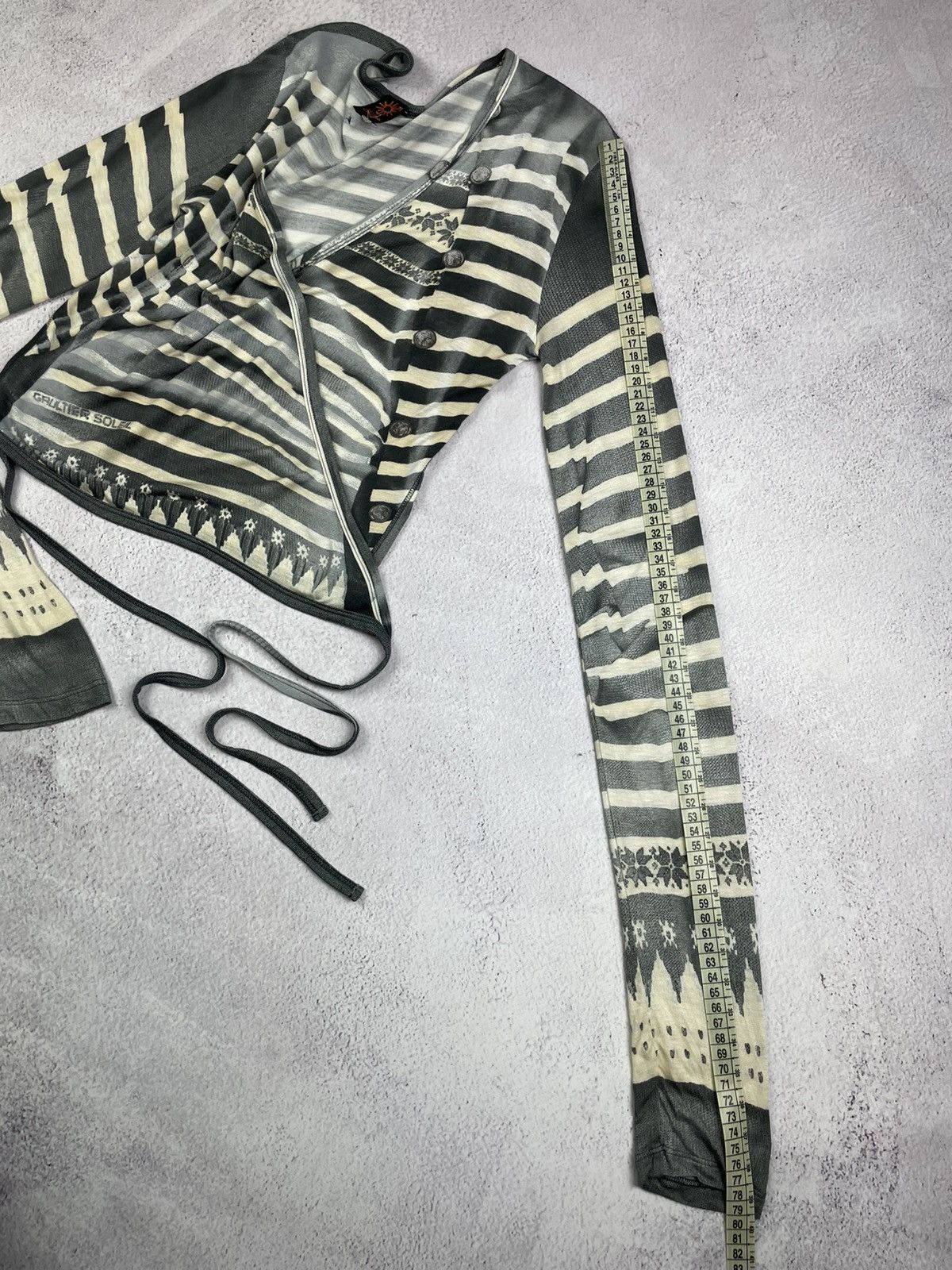 Jean Paul Gaultier JPG Soleil Long-Sleeve VNeck Shirt Jean Paul Gaultier Unique Size M / US 6-8 / IT 42-44 - 17 Thumbnail
