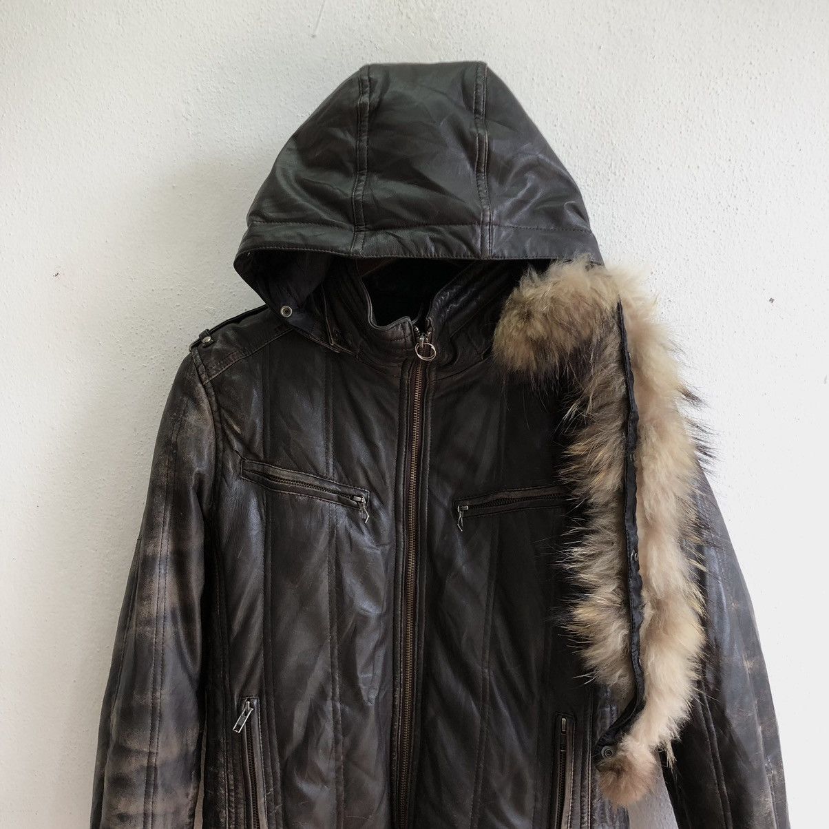 Japanese Brand HARUF distressed moto leather jacket Size US S / EU 44-46 / 1 - 14 Thumbnail