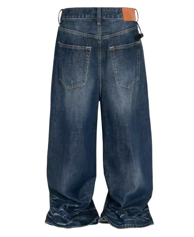 Japanese Brand × Jean Vintage Frayed Wide Leg Jeans Size US 35 - 4 Thumbnail