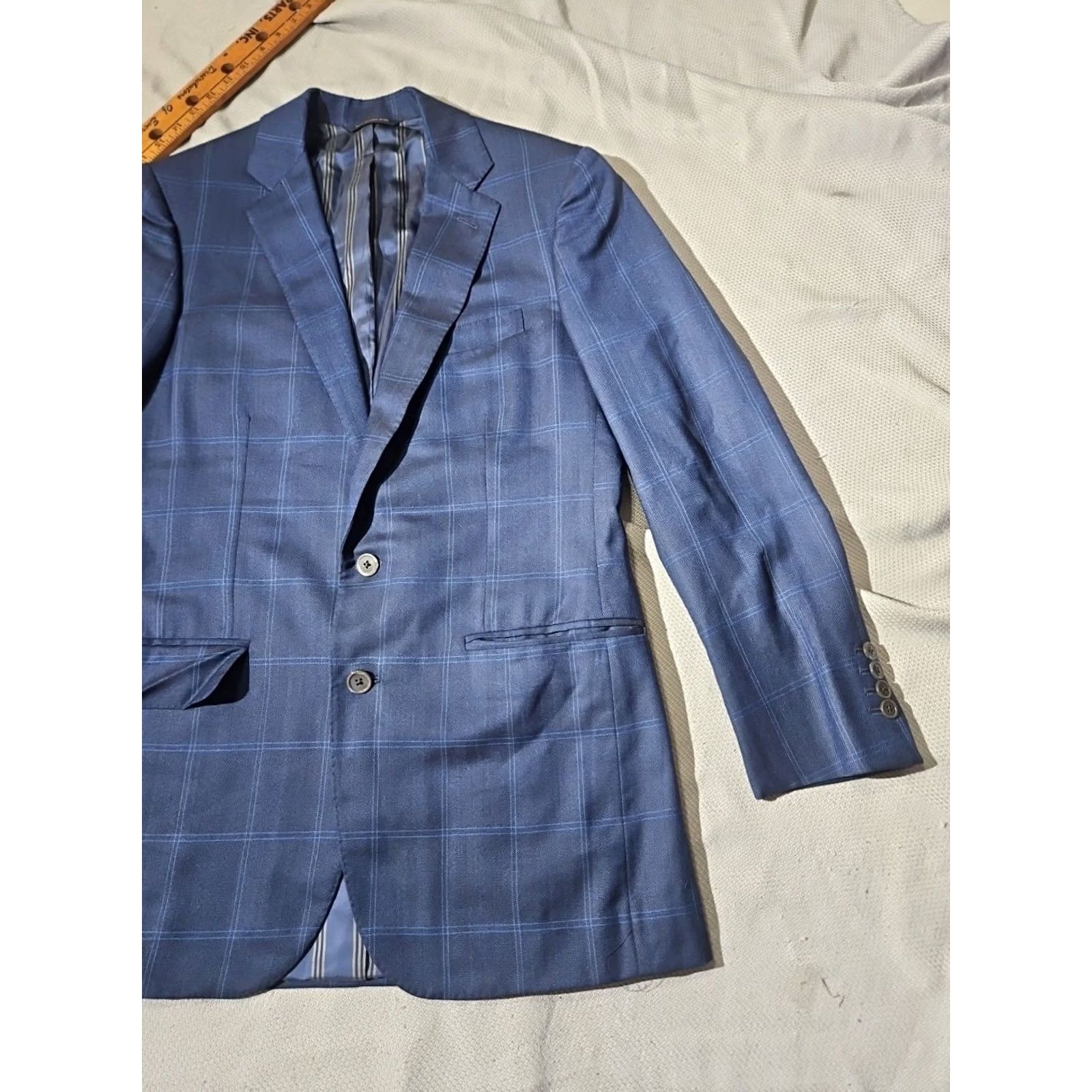 Brooks Brothers Brooks Brothers Blazer Mens 40 Navy Blue Windowpane Plaid Sport Coat Jacket Size 40R - 5 Thumbnail