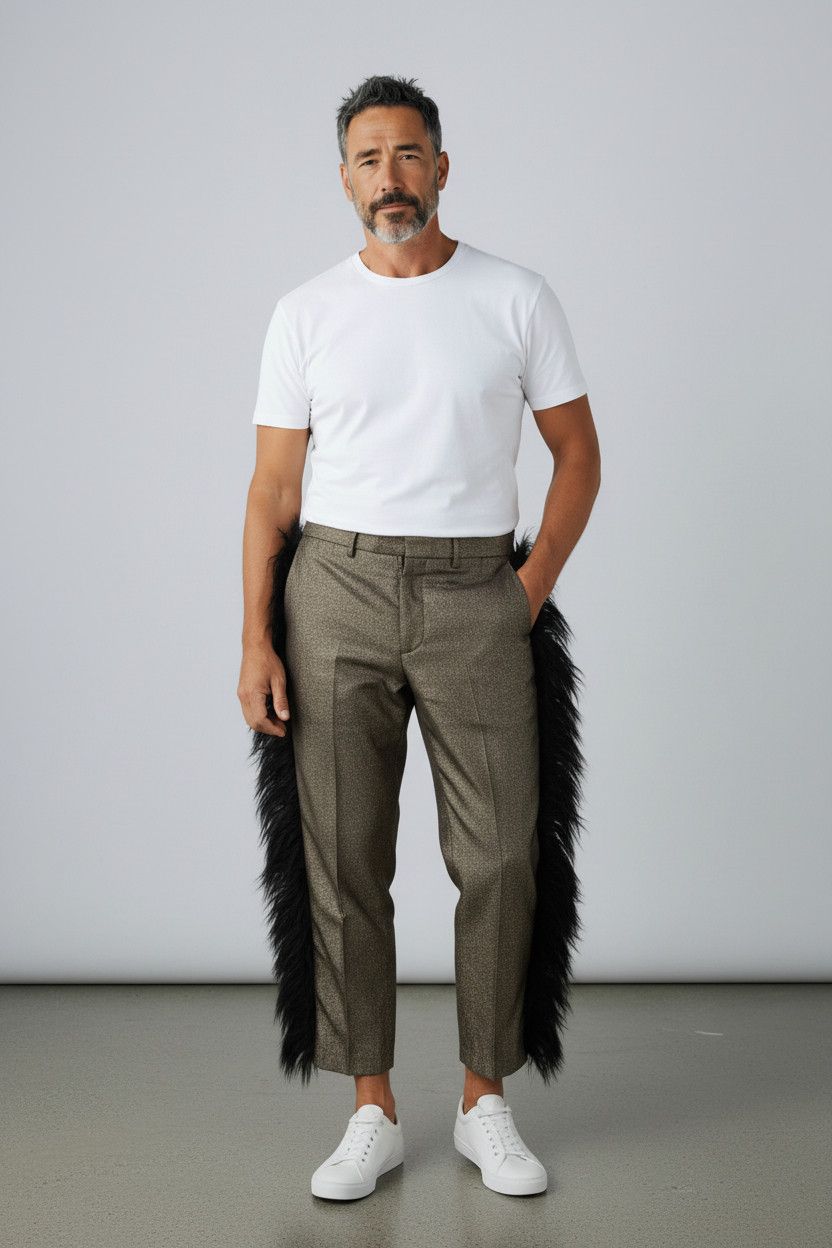 Other Metallic Pants with Black Mongolian Fur Size US 33 - 5 Thumbnail