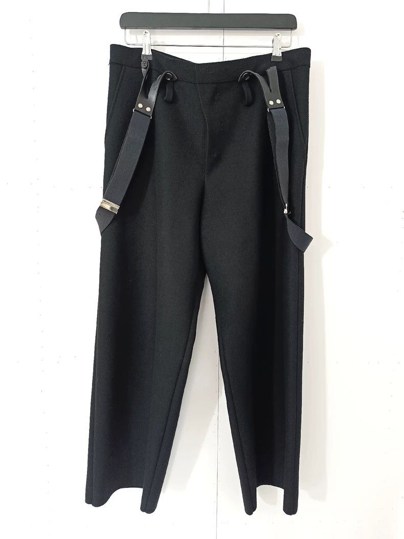 Y's Y's size 2 Wool wide leg trousers with stripped back pants Size US 28 / EU 44 - 1 Thumbnail