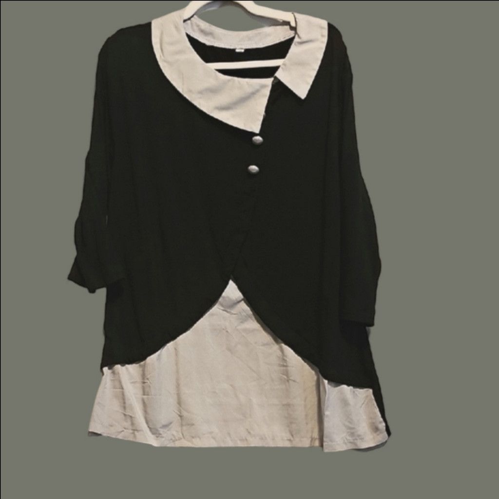 Other Black and Silver Buttoned Tunic Size 3XL / US 20-22 - 1 Thumbnail