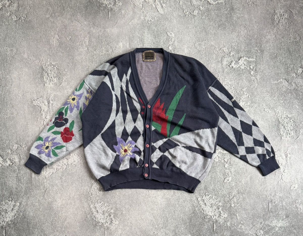 Vintage Portobello’s 54 all printed flower cardigan sweater knitwear Size US L / EU 52-54 / 3 - 4 Thumbnail