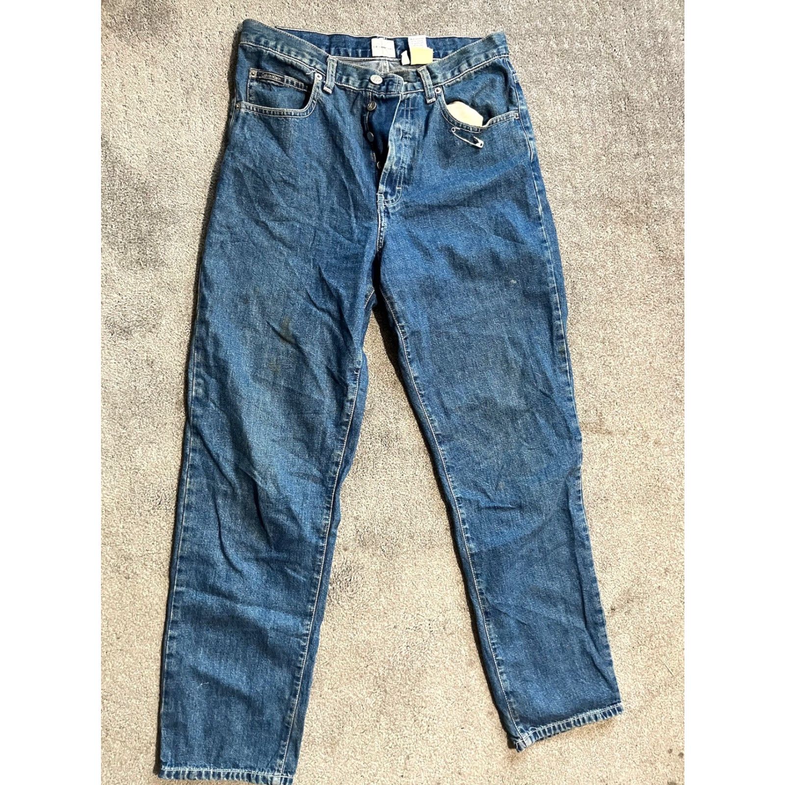 Calvin Klein Calvin Klein Jeans Women’s Straight Leg Denim Blue Light Blue Stone Wash Size 7 5-Pocket Design Inseam 28 in Regular Vintage: No N/A Size 28" / US 6 / IT 42 - 4 Thumbnail