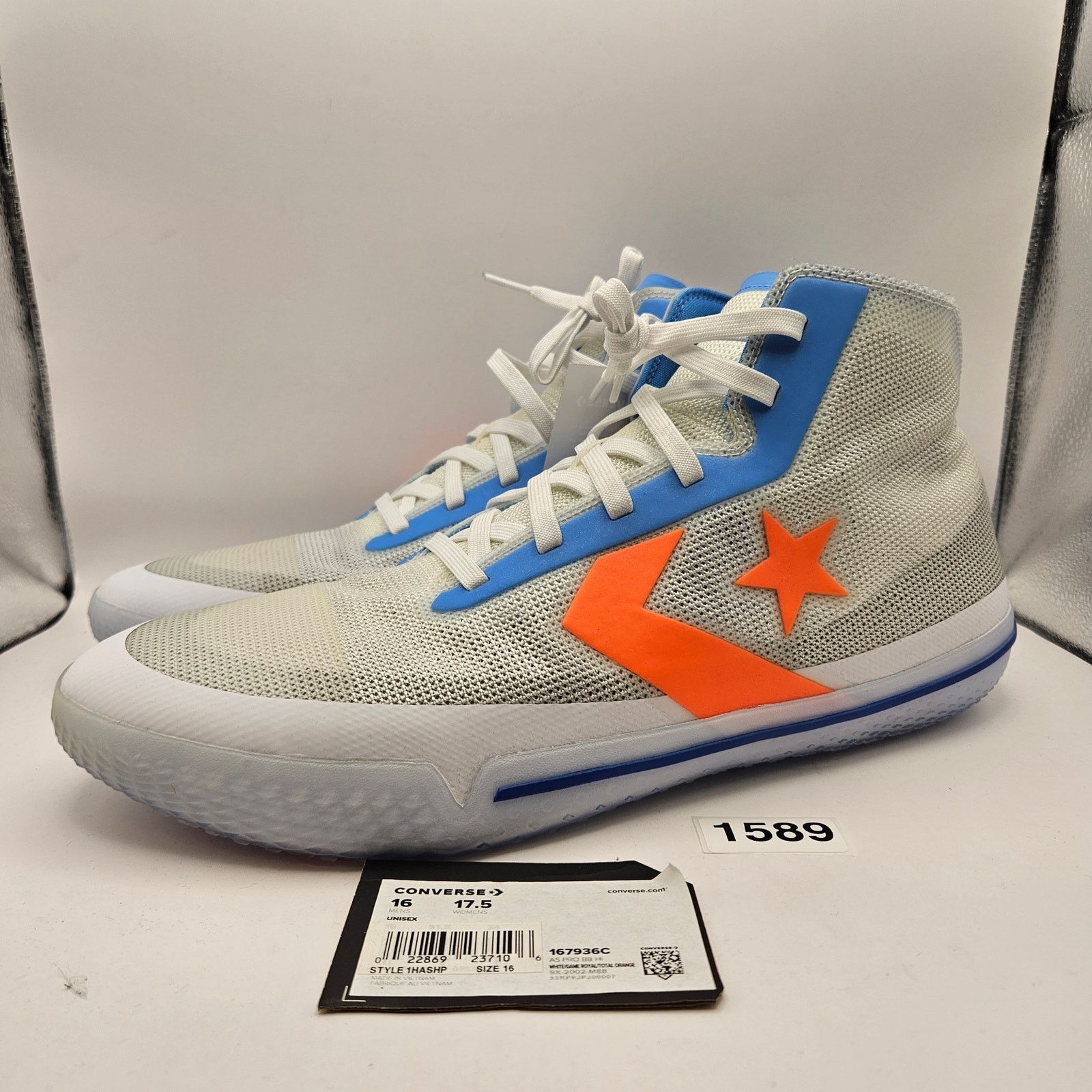 CONVERSE MEN'S 16 ALL STAR PRO BB HIGH SOLSTICE WHITE ROYAL