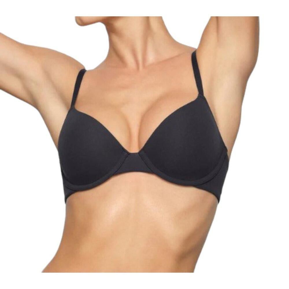Designer SKB1684 Skims NWT Fits Everybody T-shirt Bra Onyx 34D Size ONE SIZE - 2 Thumbnail