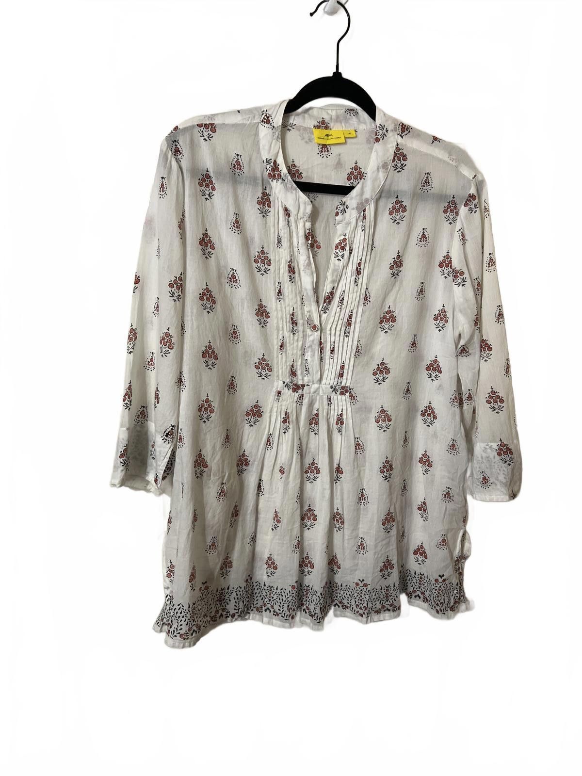 Other Roberta Roller Rabbit White Floral Print Tunic Top Medium Size M / US 6-8 / IT 42-44 - 2 Thumbnail