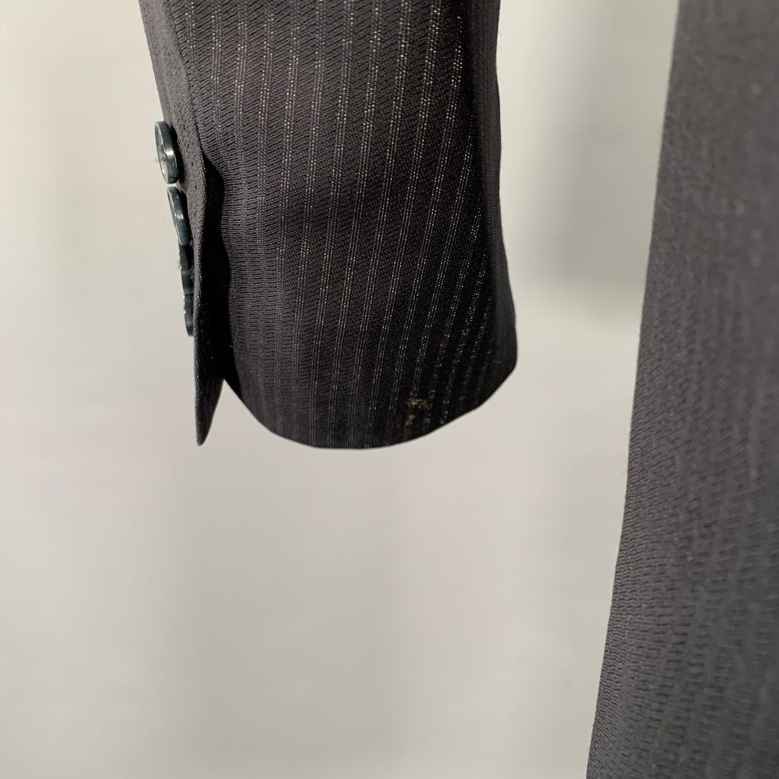 Dolce & Gabbana DOLCE & GABBANA Size 36 Navy Stripe Virgin Wool Sport Coat Size 36R - 6 Thumbnail