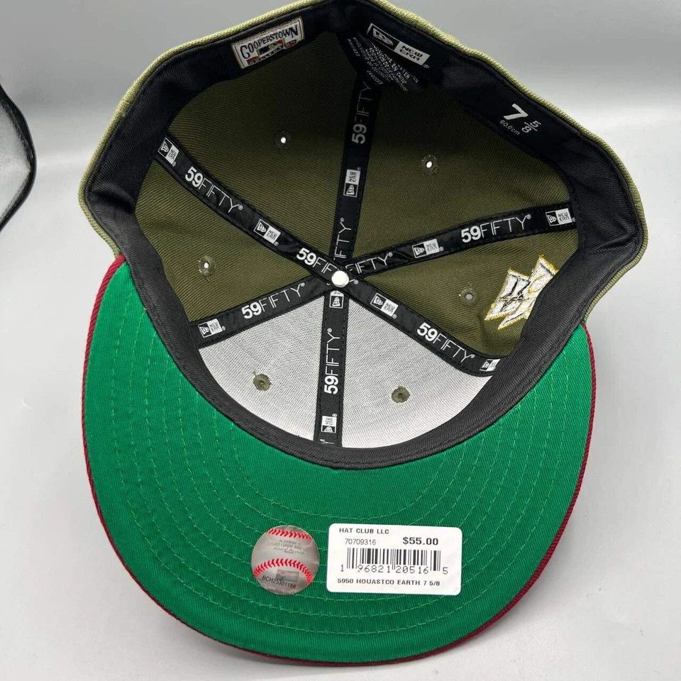 New Era Houston Astros Hat Men 7 5/8 59Fifty New Era MLB Fitted Cap Size ONE SIZE - 2 Thumbnail