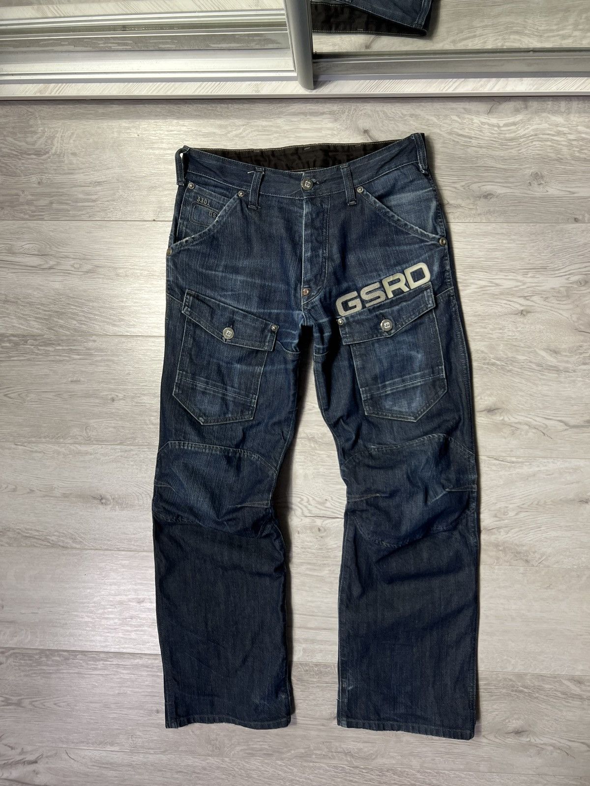 G-Star × Vintage Vintage G-Star RAW RSRD Multi Pocket Worn Out Baggy Jeans Size US 30 / EU 46 - 1 Thumbnail