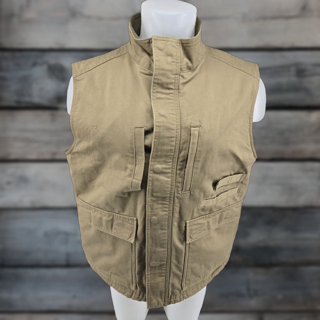 Vintage VINTAGE RedHead Utility Vest Mens Large Lined Fleece Tan Khaki Beige Cotton Canvas Zippered Pockets-Field Shirt/Coat Styled Size US L / EU 52-54 / 3 - 1 Thumbnail