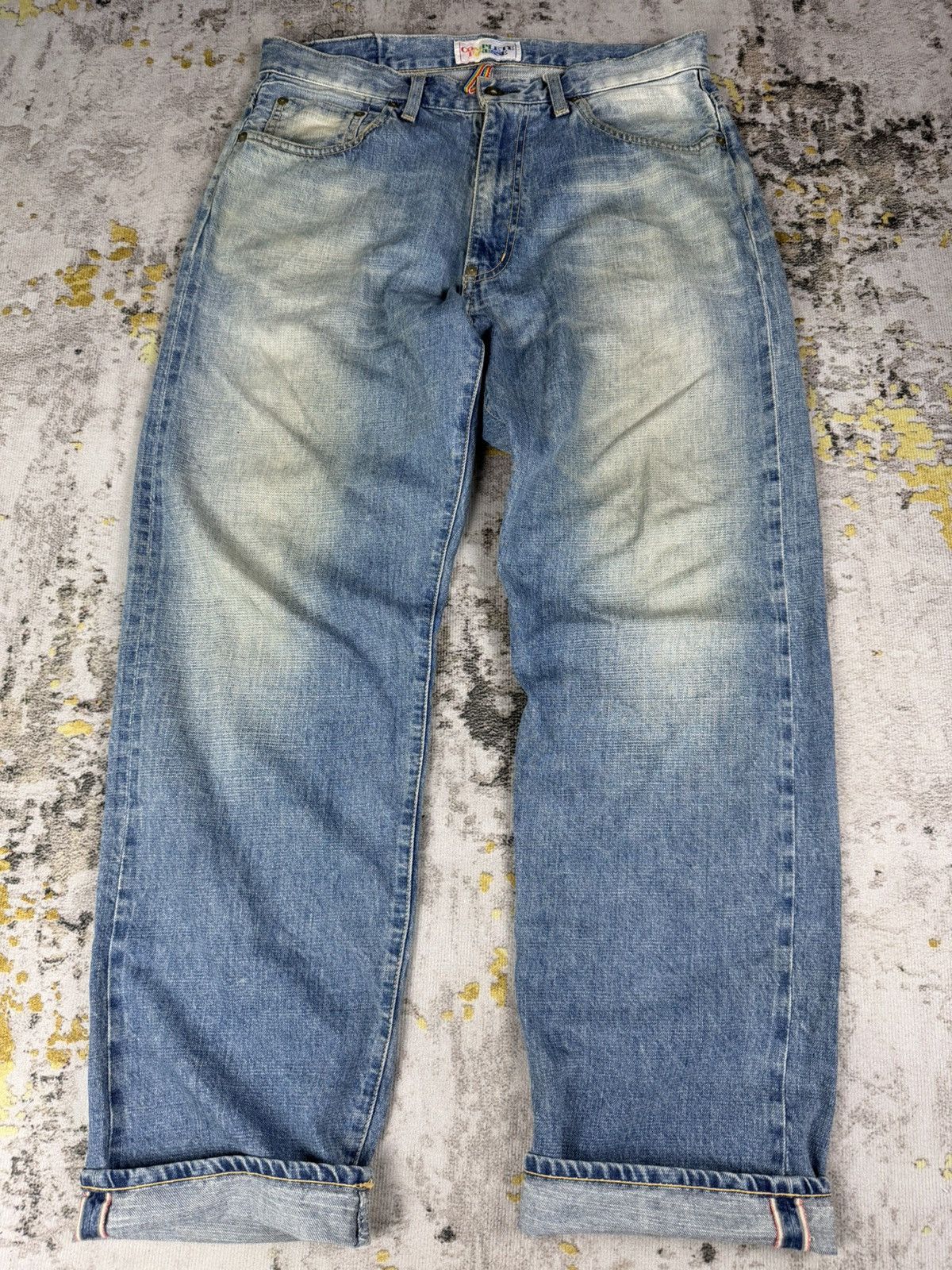 Japanese Brand Vintage Complete Finesse Rainbow Selvedge Mudwash Jeans Size US 32 / EU 48 - 1 Thumbnail
