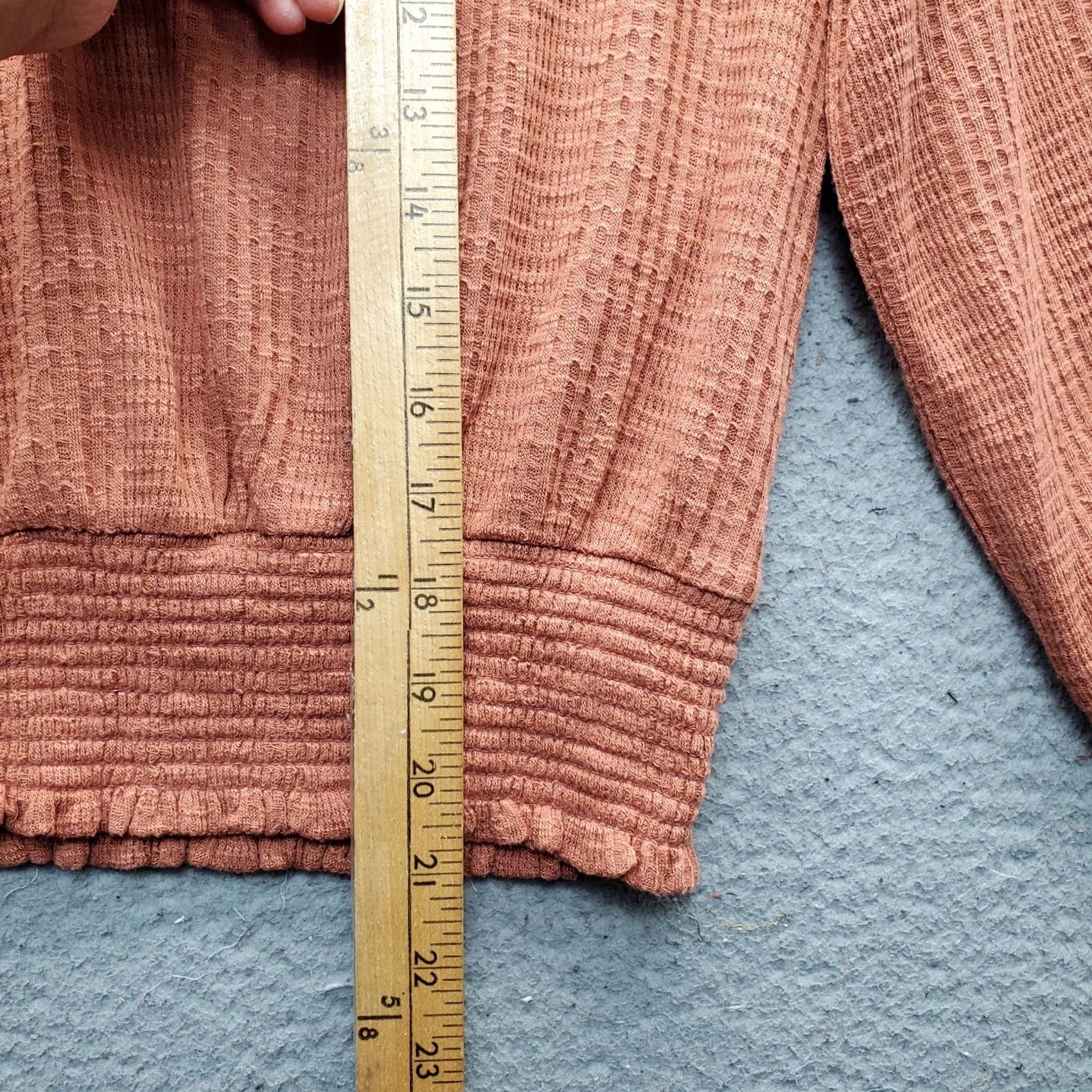 Free People Free People Cropped Top Womens XS Brown Mock Neck Button Back Long Sleeve Size XS / US 0-2 / IT 36-38 - 3 Thumbnail
