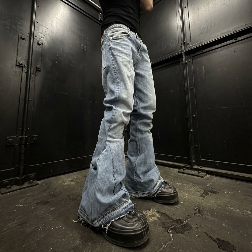 Japanese Brand rare flared blue jeans bootcut Size US 34 / EU 50 - 1 Thumbnail