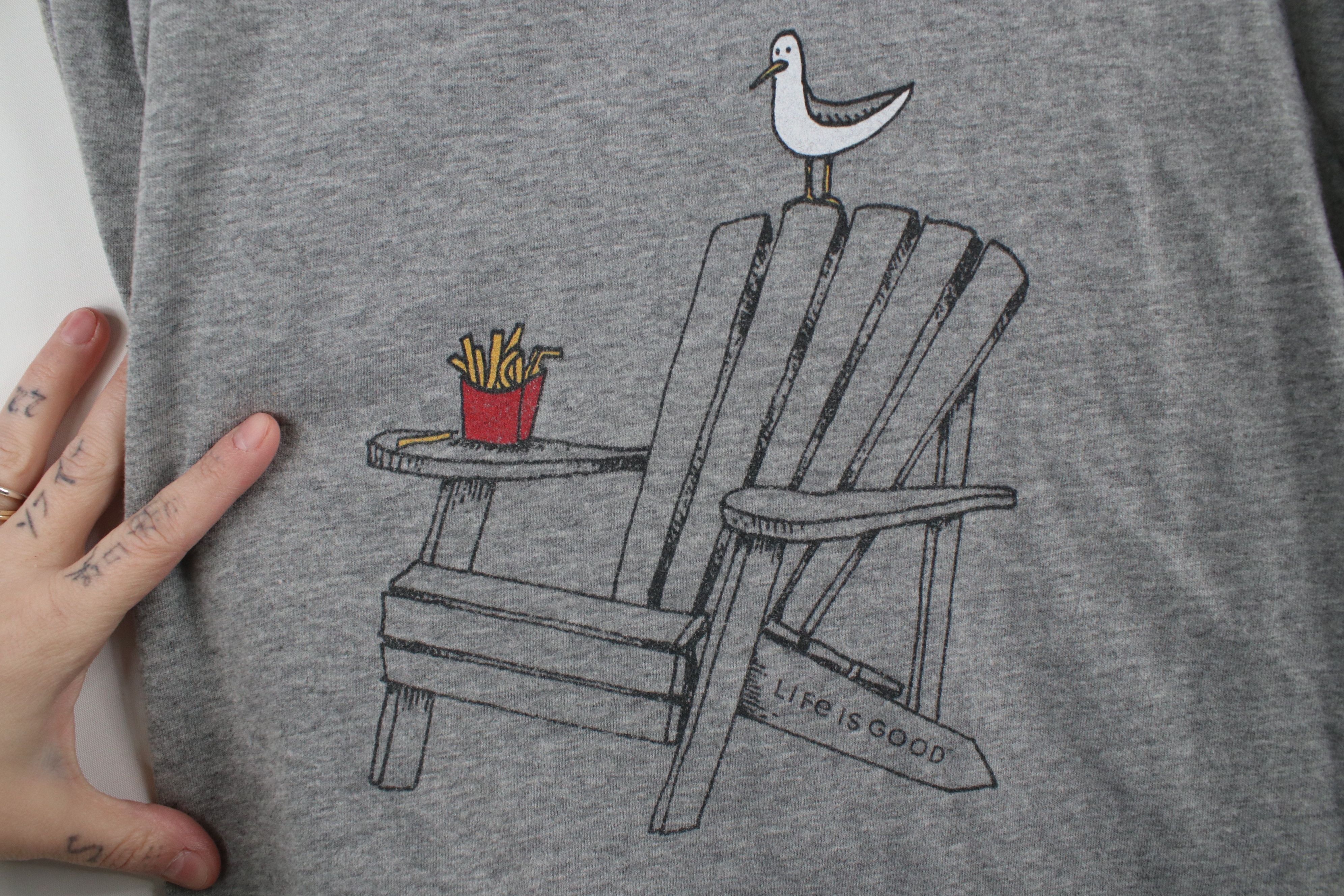 Life is Good × Vintage Life Is Good Spell Beach Seagull Long Sleeve T-Shirt Gray Size L / US 10 / IT 46 - 4 Thumbnail
