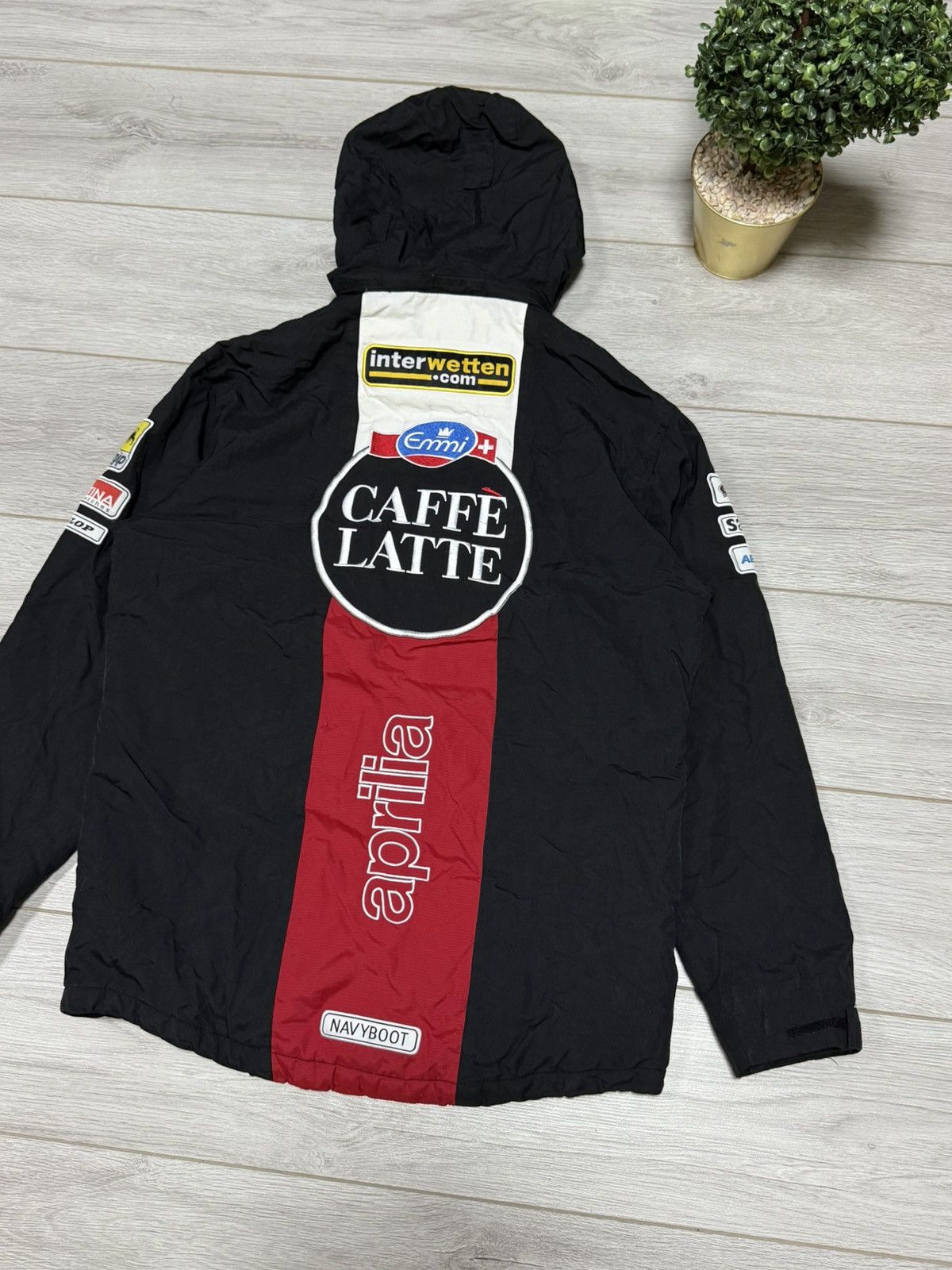 Vintage Caffe Latte Dread Aprilia jacket hooded zip racing team Size US L / EU 52-54 / 3 - 14 Thumbnail