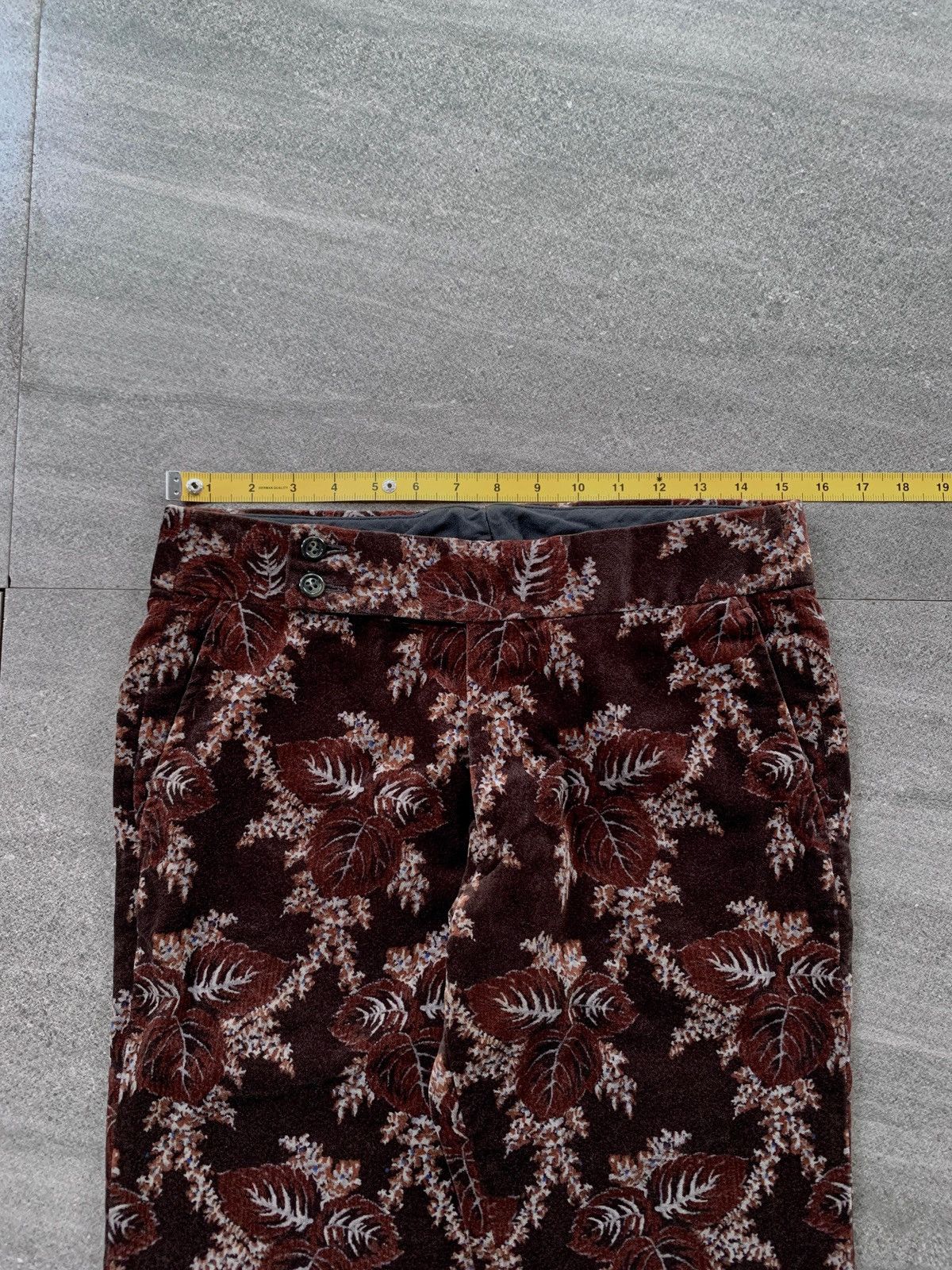 Comme des Garcons FREE TAX! 2001 Floral Velvet Patterned Flared Trousers Size US 29 - 16 Thumbnail