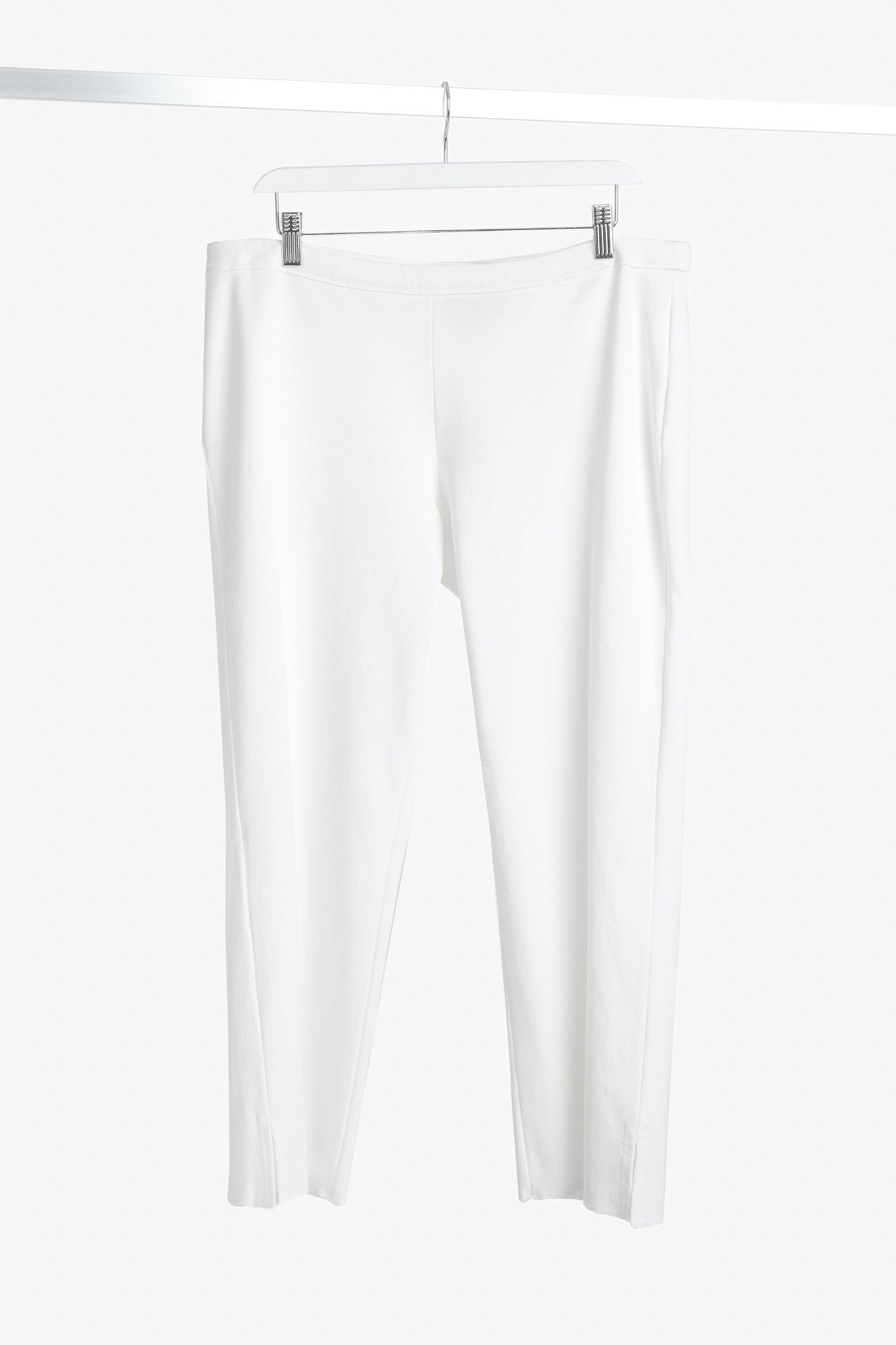Marie Saint Pierre Marie Saint Pierre White Jersey Cropped Pull-On Pants Size 36" / US 14 / IT 50 - 1 Thumbnail