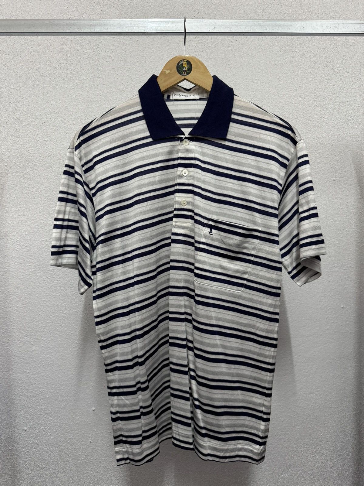 Designer × Vintage × Yves Saint Laurent Vintage YvesSaintLauren Striped Polo Shirt Size US M / EU 48-50 / 2 - 1 Thumbnail