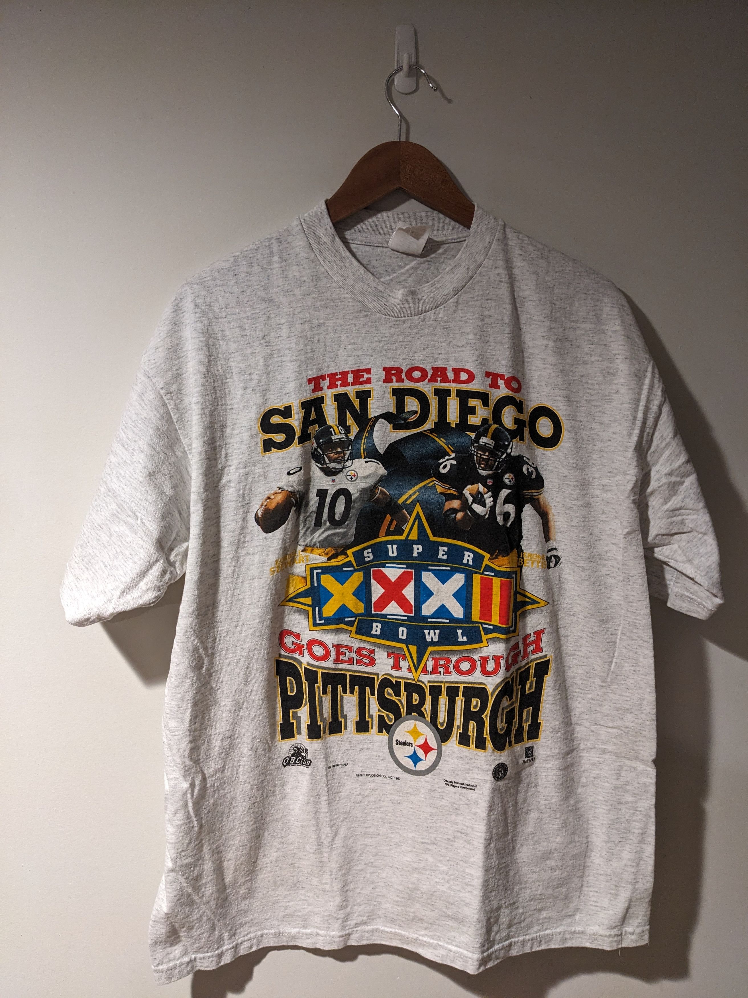 NFL × Vintage Vintage 1997 Pittsburgh Steelers NFL SuperBowl T-Shirt Size US XL / EU 56 / 4 - 1 Thumbnail