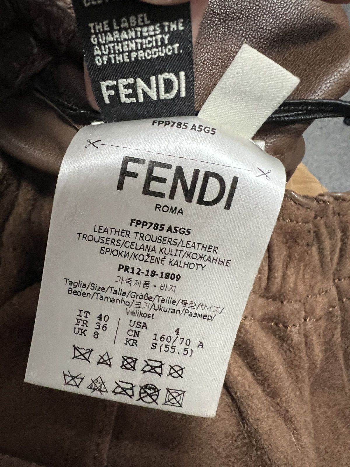 Designer × Fendi RRP 3800$ Fendi Run Away Goat leather Pants Trousers Size 27" / US 4 / IT 40 - 11 Thumbnail