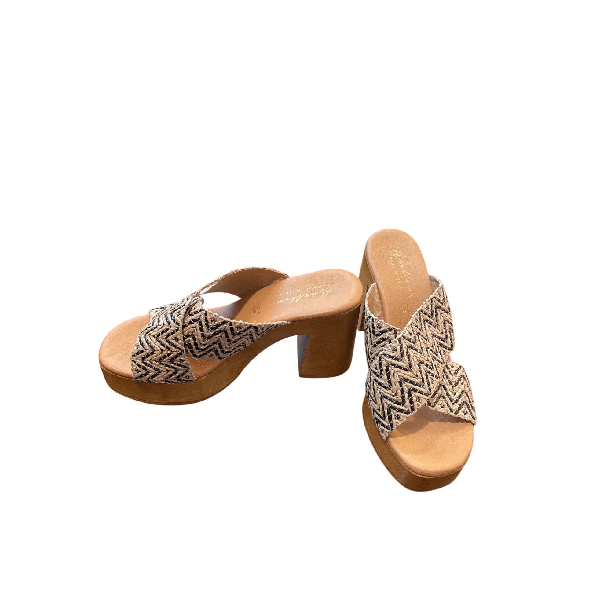 Other Avellini Italian made purple beige geometric 3.5" block heel Size US 6.5 / IT 36.5 - 2 Thumbnail