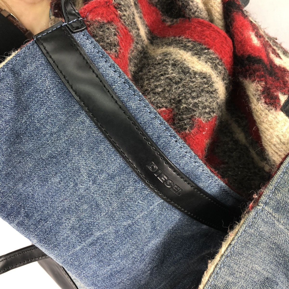 Diesel Vintage Diesel Tote Bag Denim Navajo Wool Lining Size ONE SIZE - 9 Thumbnail