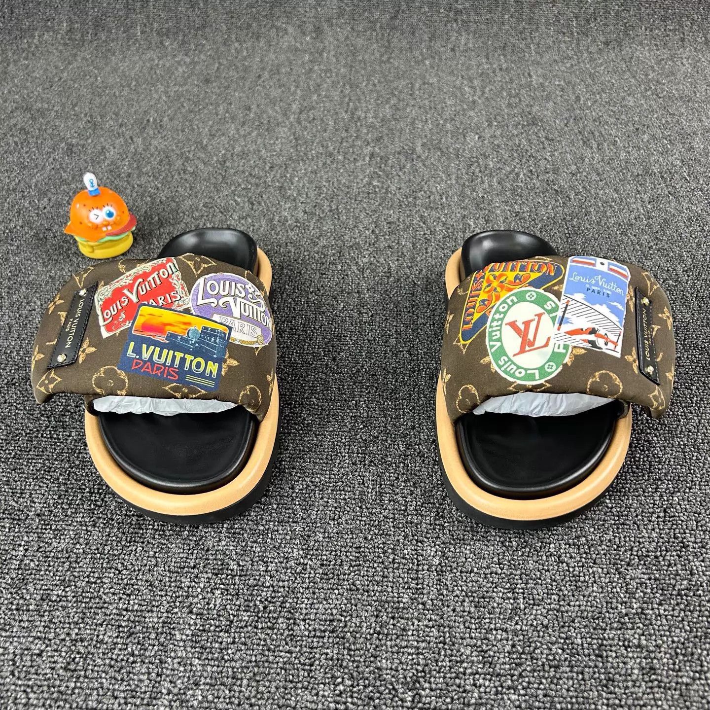 Louis Vuitton LV Monogram Slippers w/ Cartoon Velcro 36 New Size US 5.5 / IT 35.5 - 2 Thumbnail