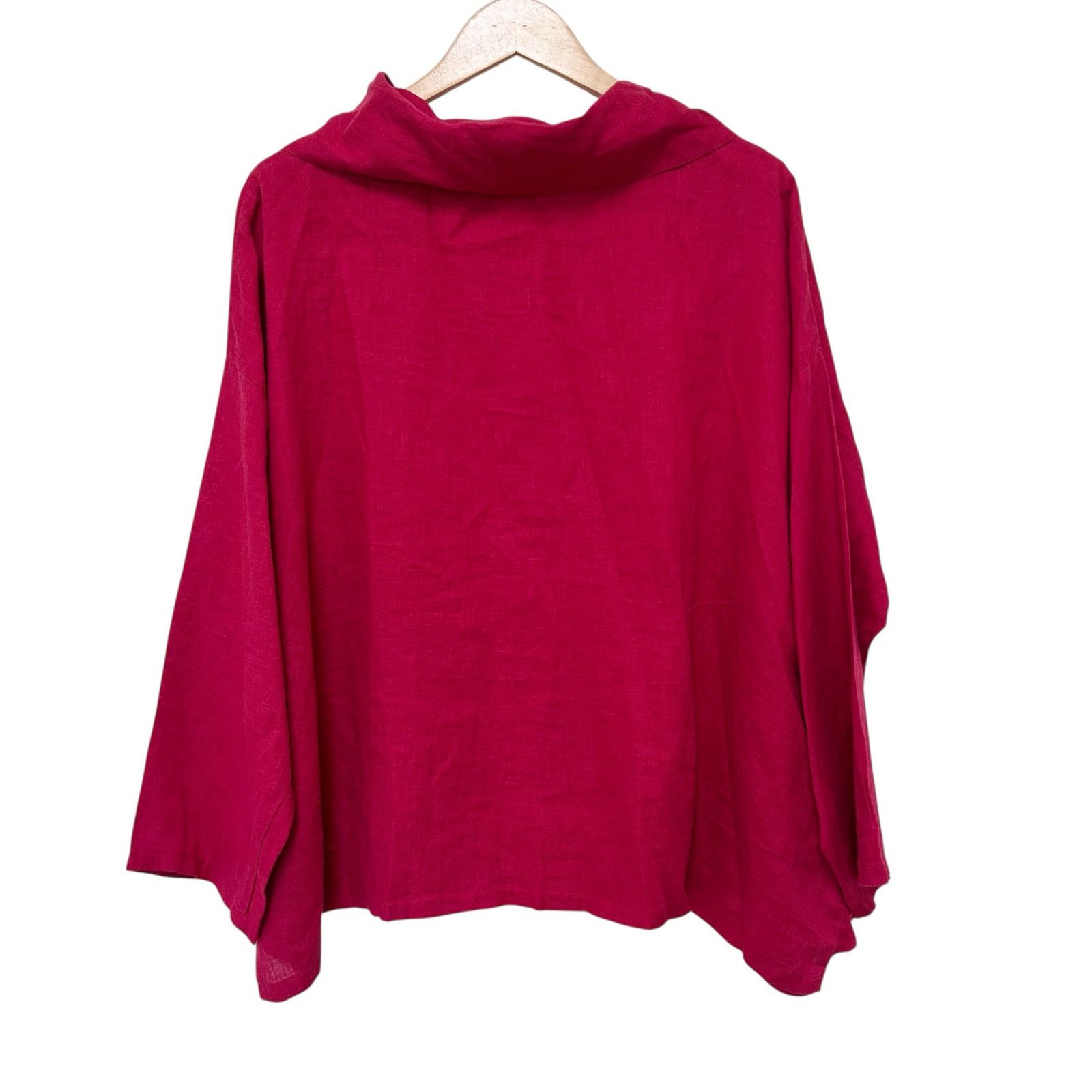 Other Heydari Red 100% Linen Lagenlook Top Sz L Size L / US 10 / IT 46 - 4 Thumbnail