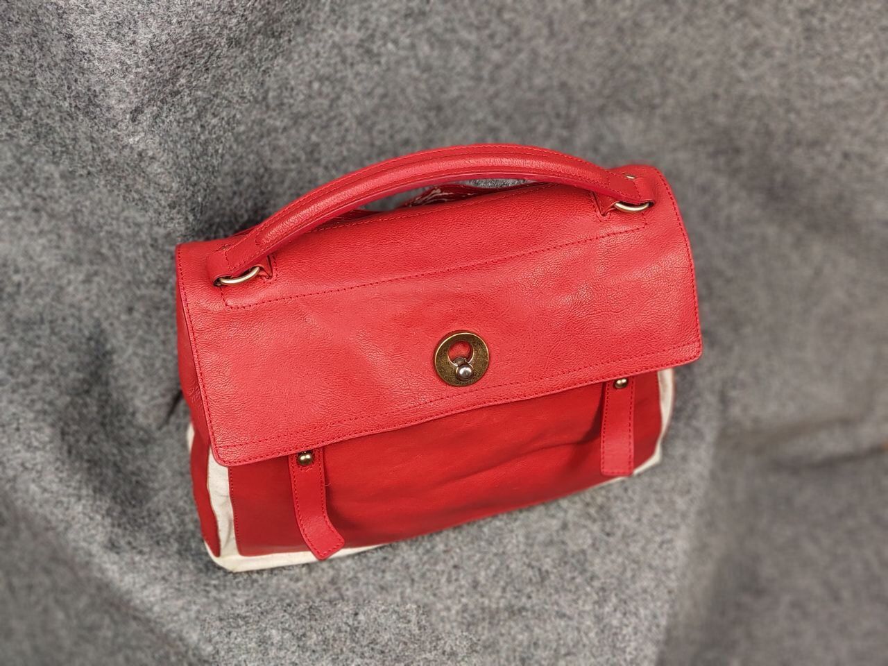 Yves Saint Laurent Yves Saint Laurent YSL Muse Two Hand Bag Red Leather Satchel Size ONE SIZE - 3 Thumbnail