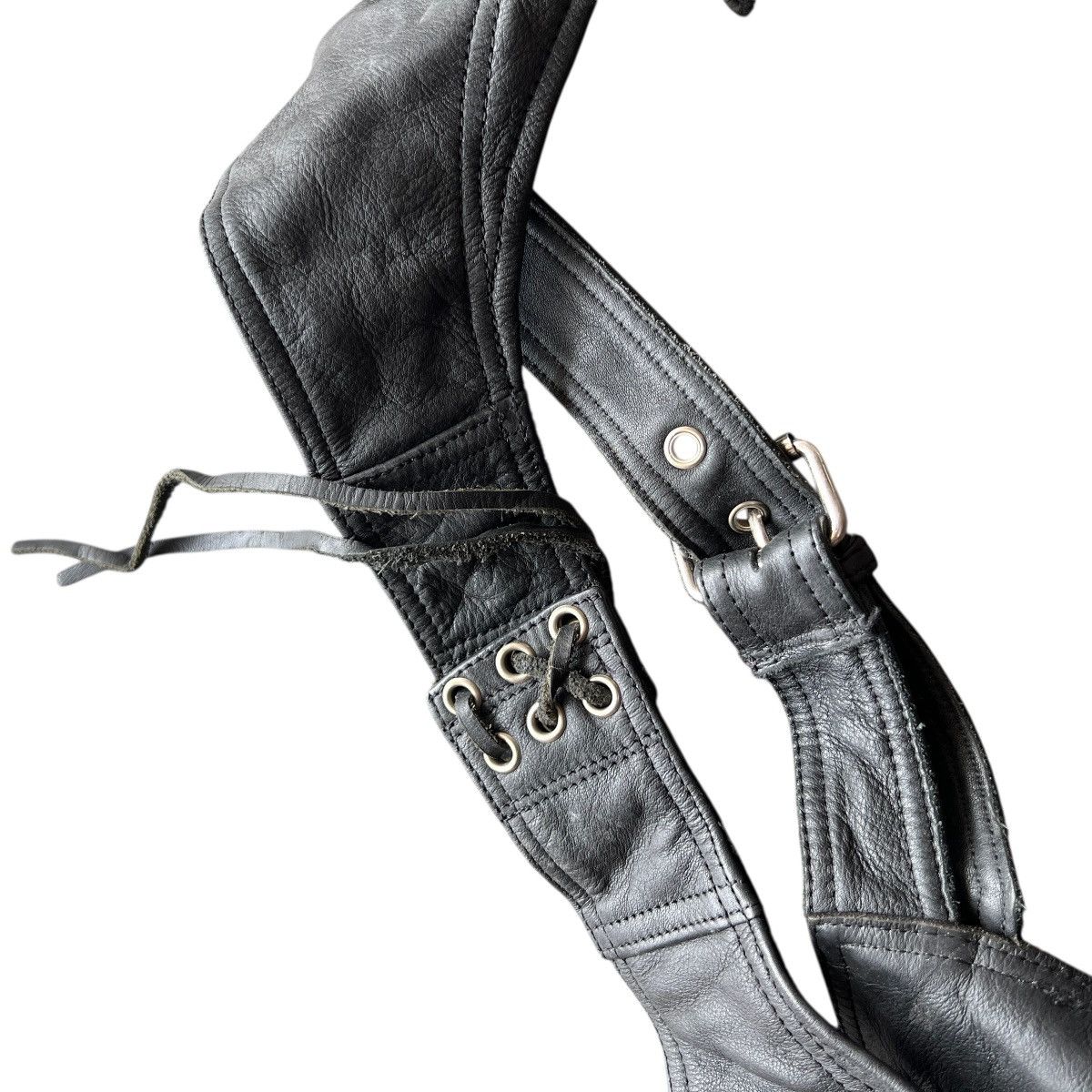 ICON Motorsports black genuine leather motorcycle chaps (Size 32-36) Size US 34 / EU 50 - 9 Thumbnail