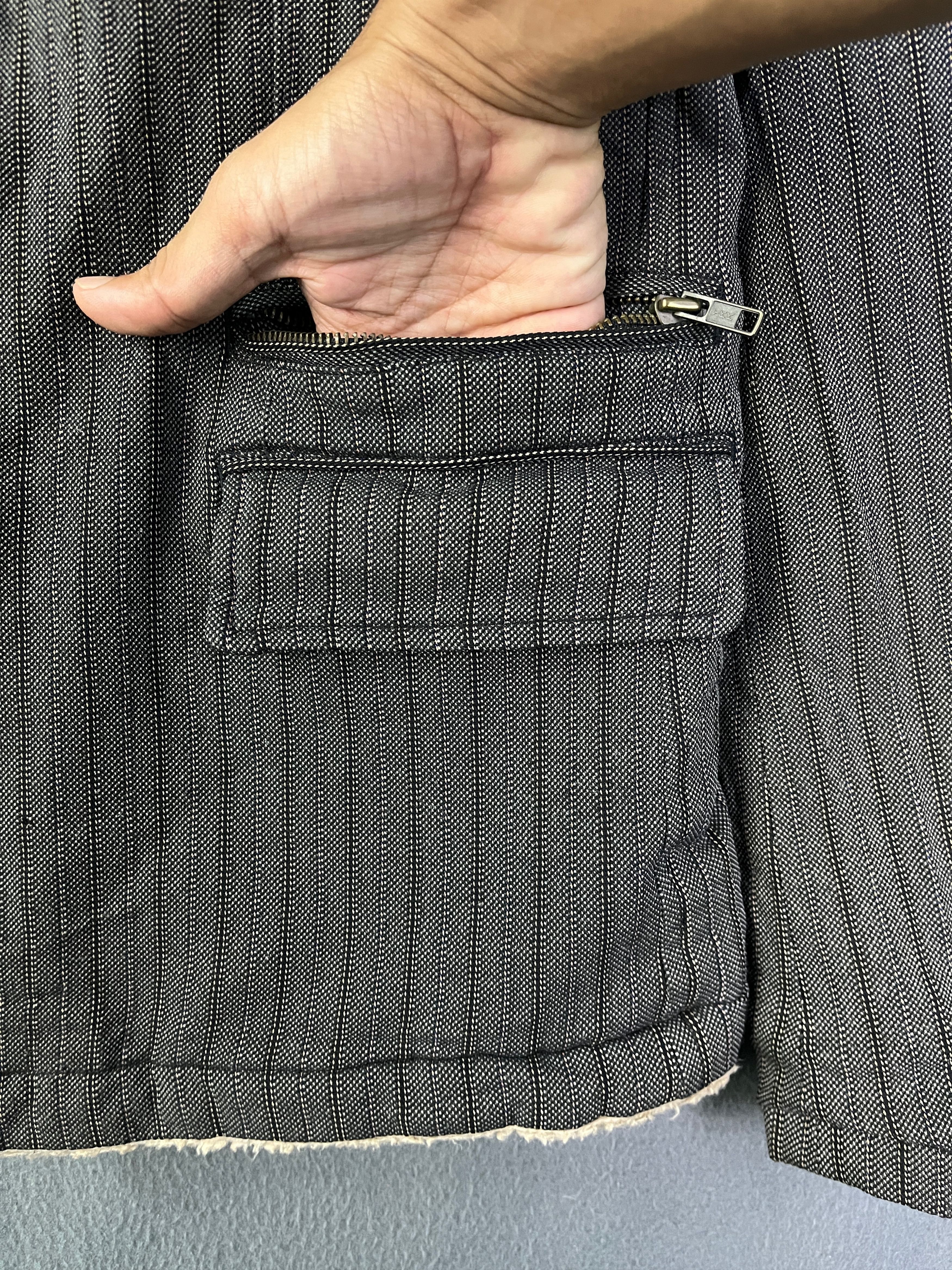 Comme des Garcons Homme CDG Homme AW2005 Sherpa Deep Pile Pinstripes Jacket Size US L / EU 52-54 / 3 - 7 Thumbnail