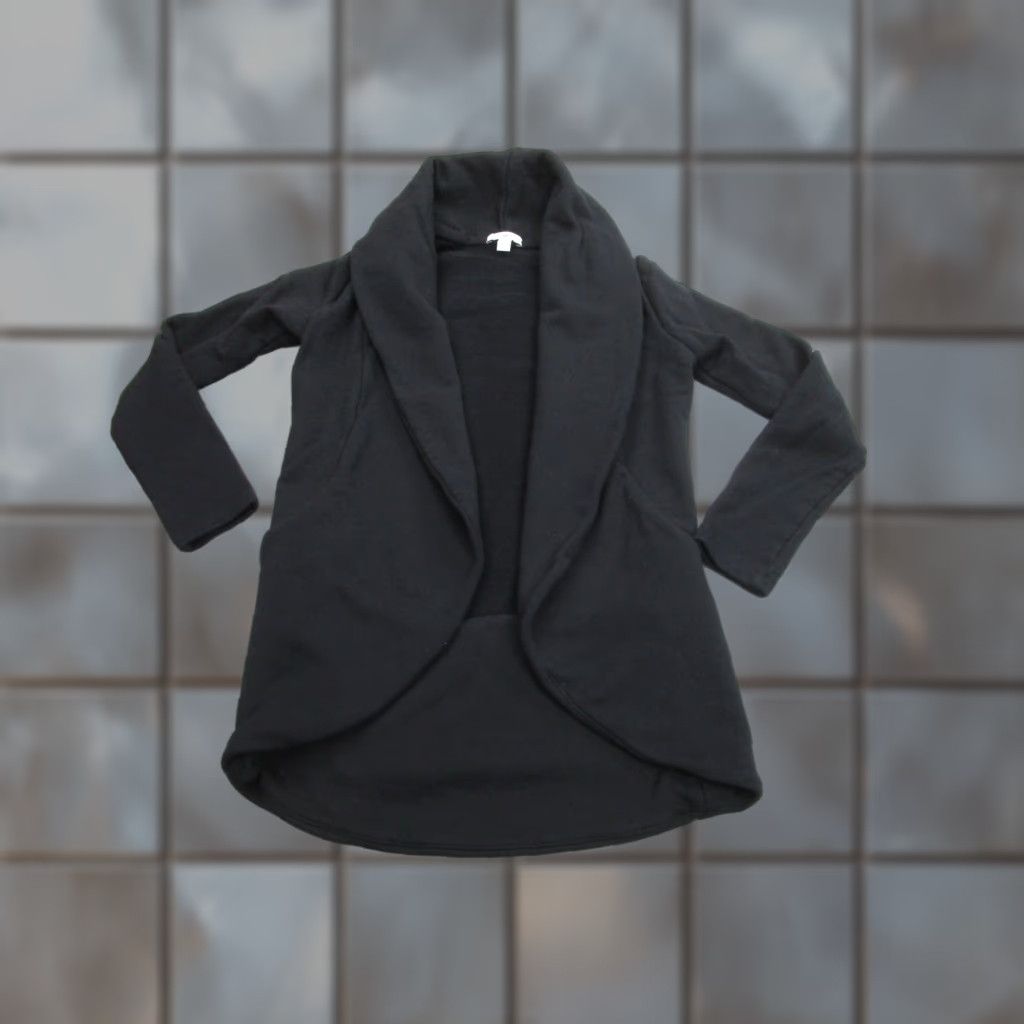 James Perse James Perse Womens Jacket Large Black Cotton Open Front Cardigan Shawl Collar Casual Fall Winter Size XS / US 0-2 / IT 36-38 - 1 Thumbnail