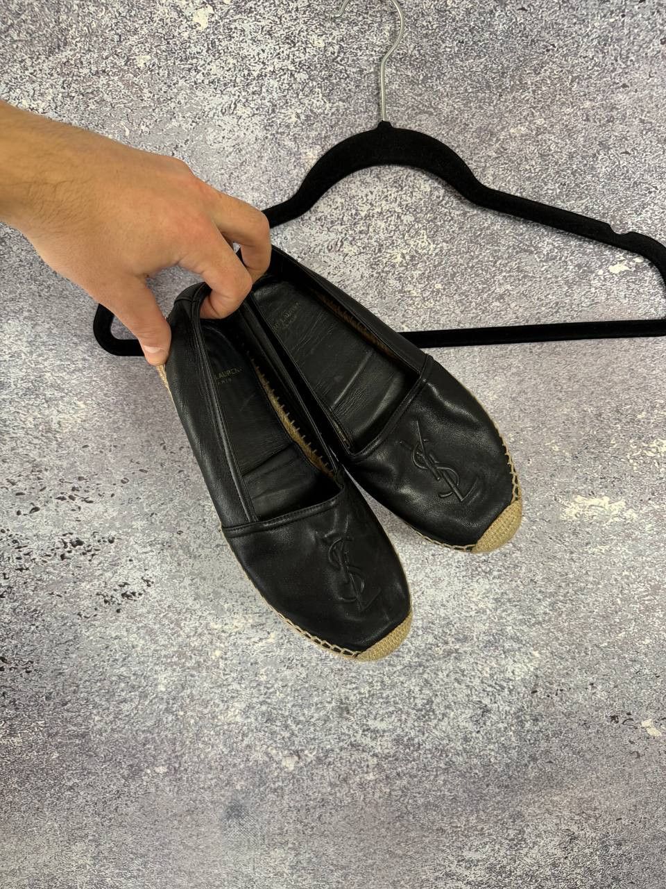 Saint Laurent Paris YSL Black Yves Saint Laurent Monogram Espadrille 37 sz Size US 7 / IT 37 - 1 Thumbnail