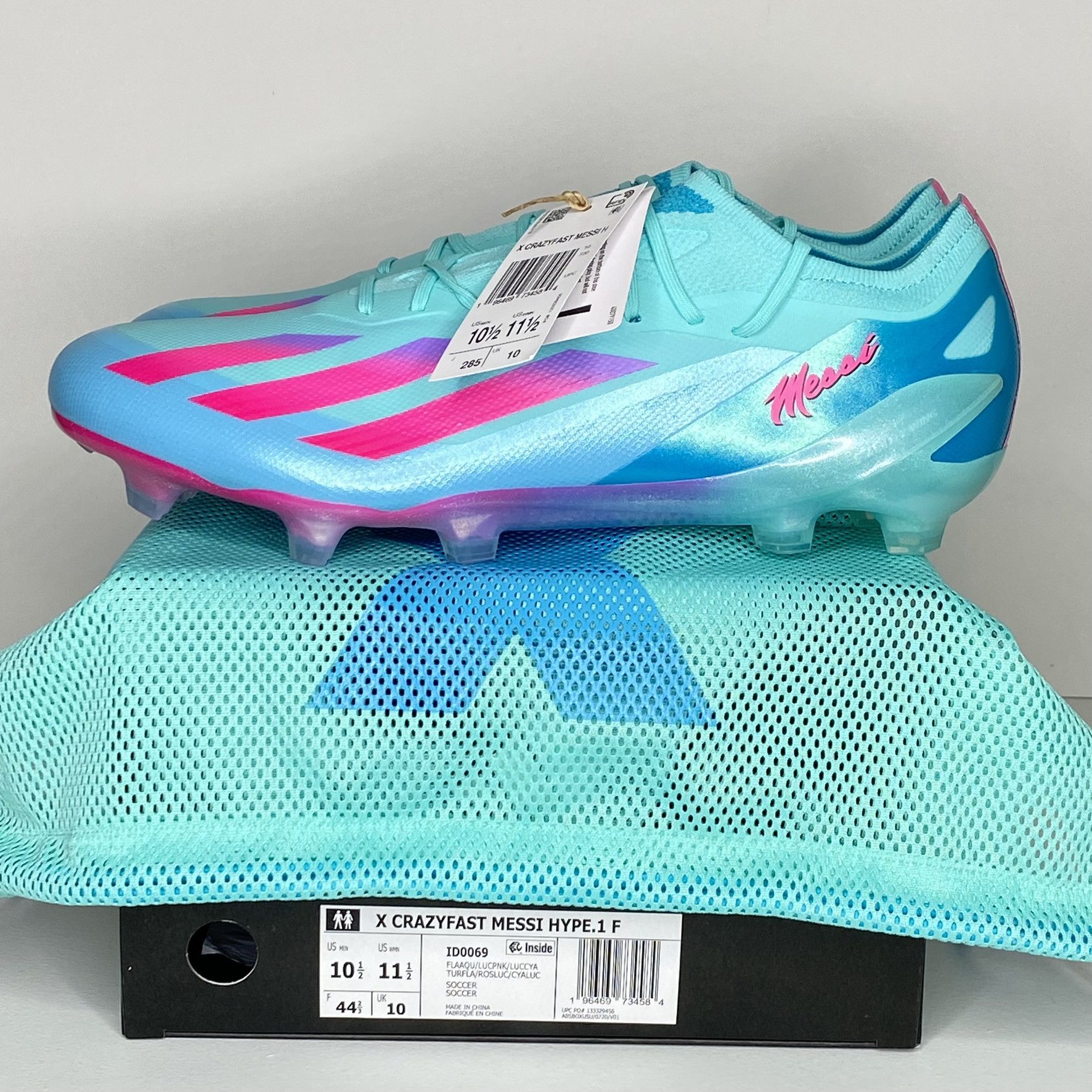 image of Adidas X Crazyfast Messi.1 " Bienvenido A Miami " Cleats Shoes, Men's (Size 10.5)