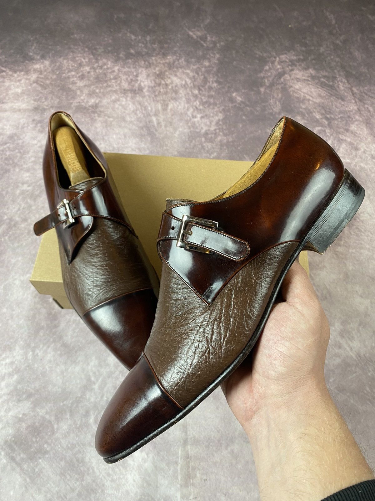 Moreschi Moreschi For Russel Bromley Brown Monk Strap Shoes Uk 9.5 Size US 10.5 / EU 43-44 - 2 Thumbnail